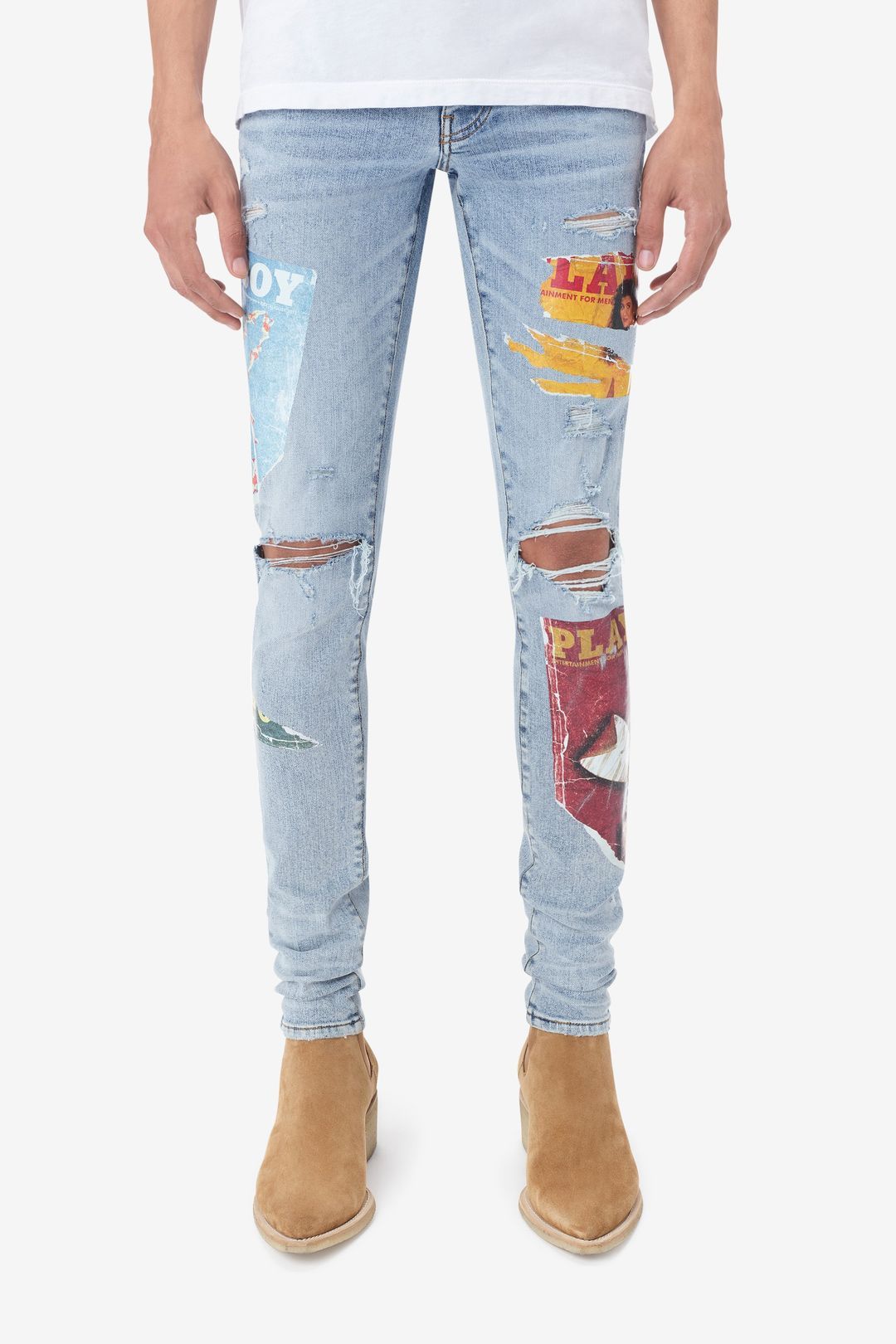 o1gr1nt0525 Playboy Magazine Jeans in Light Vintage