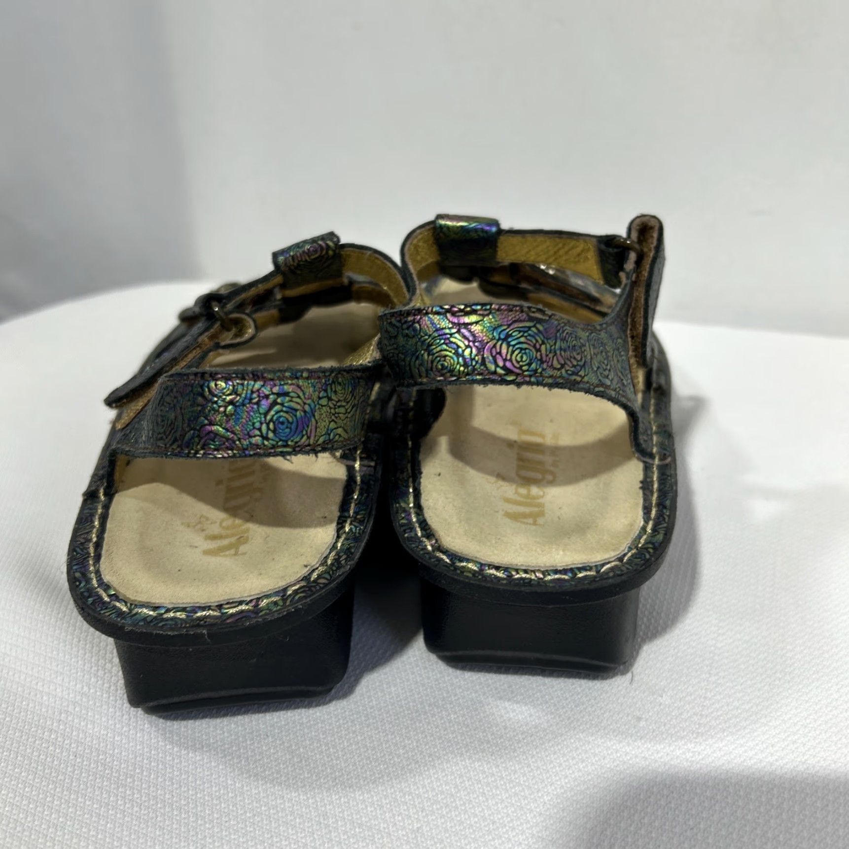 Vintage Alegria Kleo Gladiator-Style Sandals Abalone Rose Boho Women’s Sz EU 37 Women Sandal Strappy Leather Rubber Wedge Casual Spring Summer Modern 11M Size US 7 / IT 37 - 3 Thumbnail