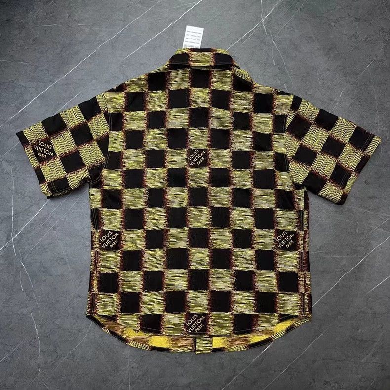 Louis Vuitton Louis Vuitton Black Yellow Checkerboard Short Sleeve Shirt- Size US XS / EU 42 / 0 - 4 Thumbnail