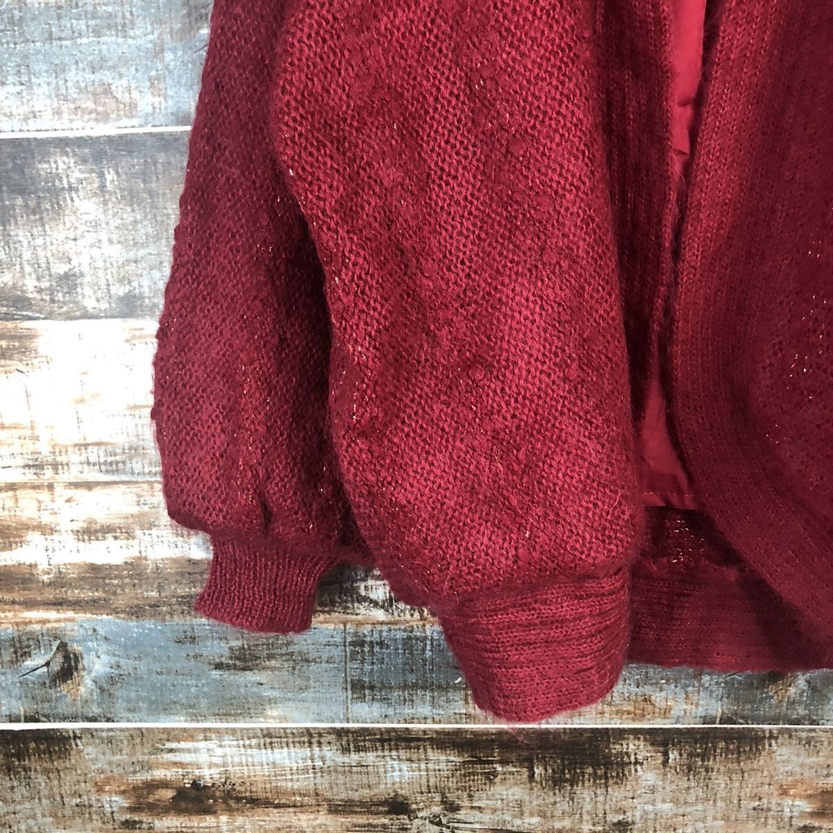 Homespun Knitwear Art Galde Red vintage Cardigan mohair Knitwear #A2265 Size XL / US 12-14 / IT 48-50 - 7 Thumbnail