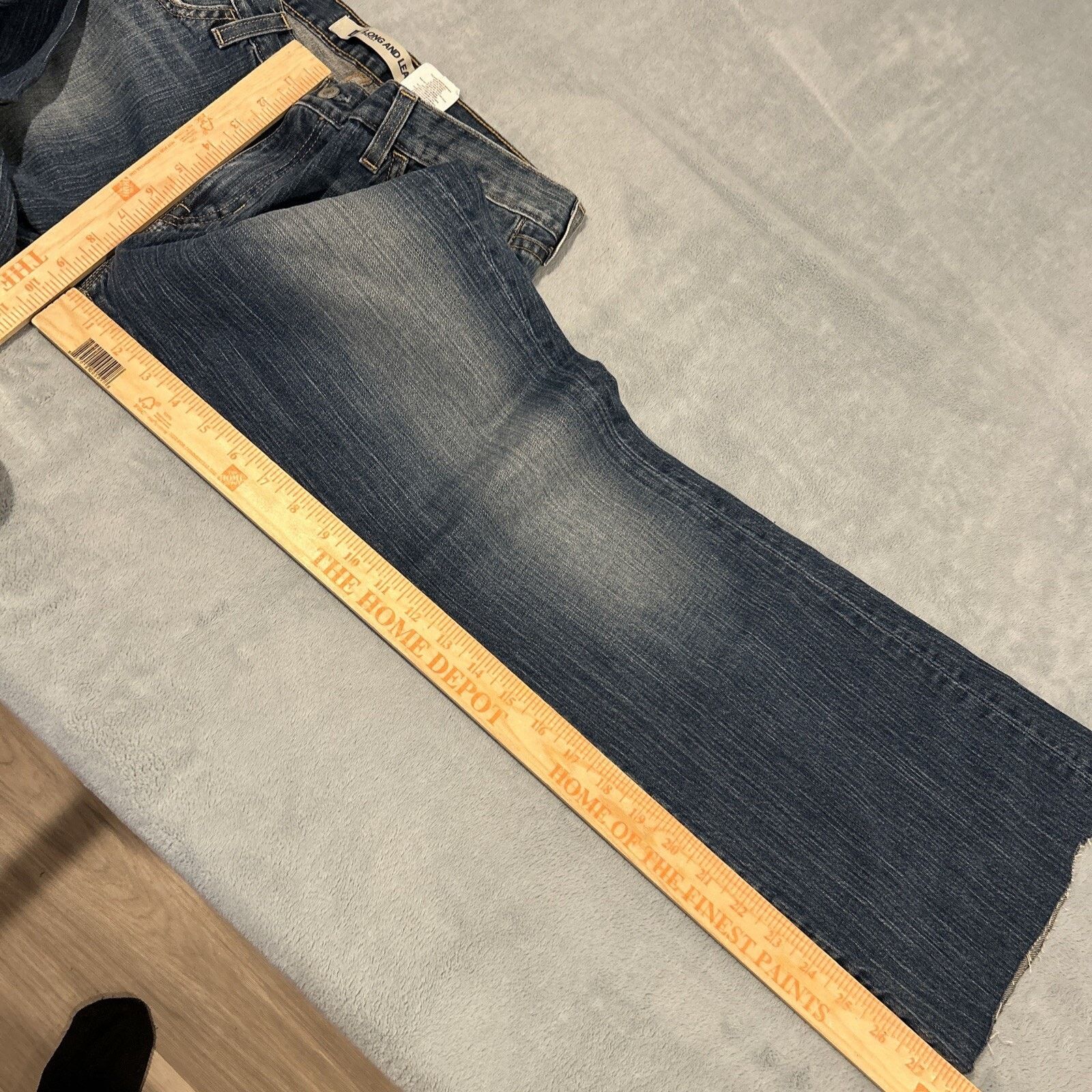 Gap Beyond Baggy Dojo Flare Jeans Womens Sz 10 33x28 Raw Hem Size 32" / US 10 / IT 46 - 8 Thumbnail