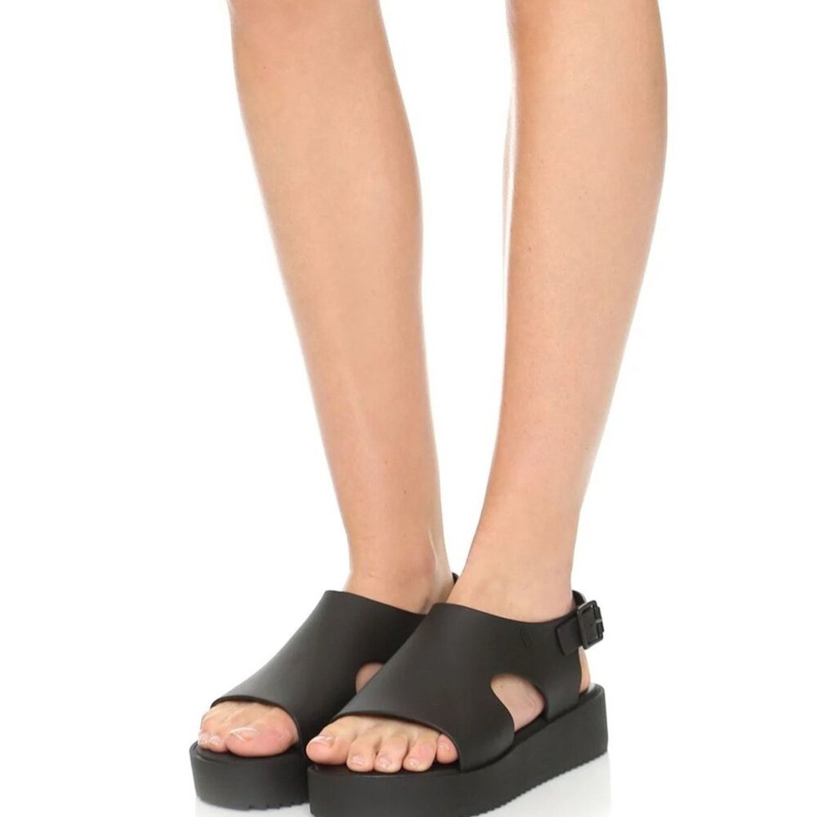 Melissa Melissa Black Rubber Platform Sandals Size 8 Berry Scented Size US 8 / IT 38 - 2 Thumbnail