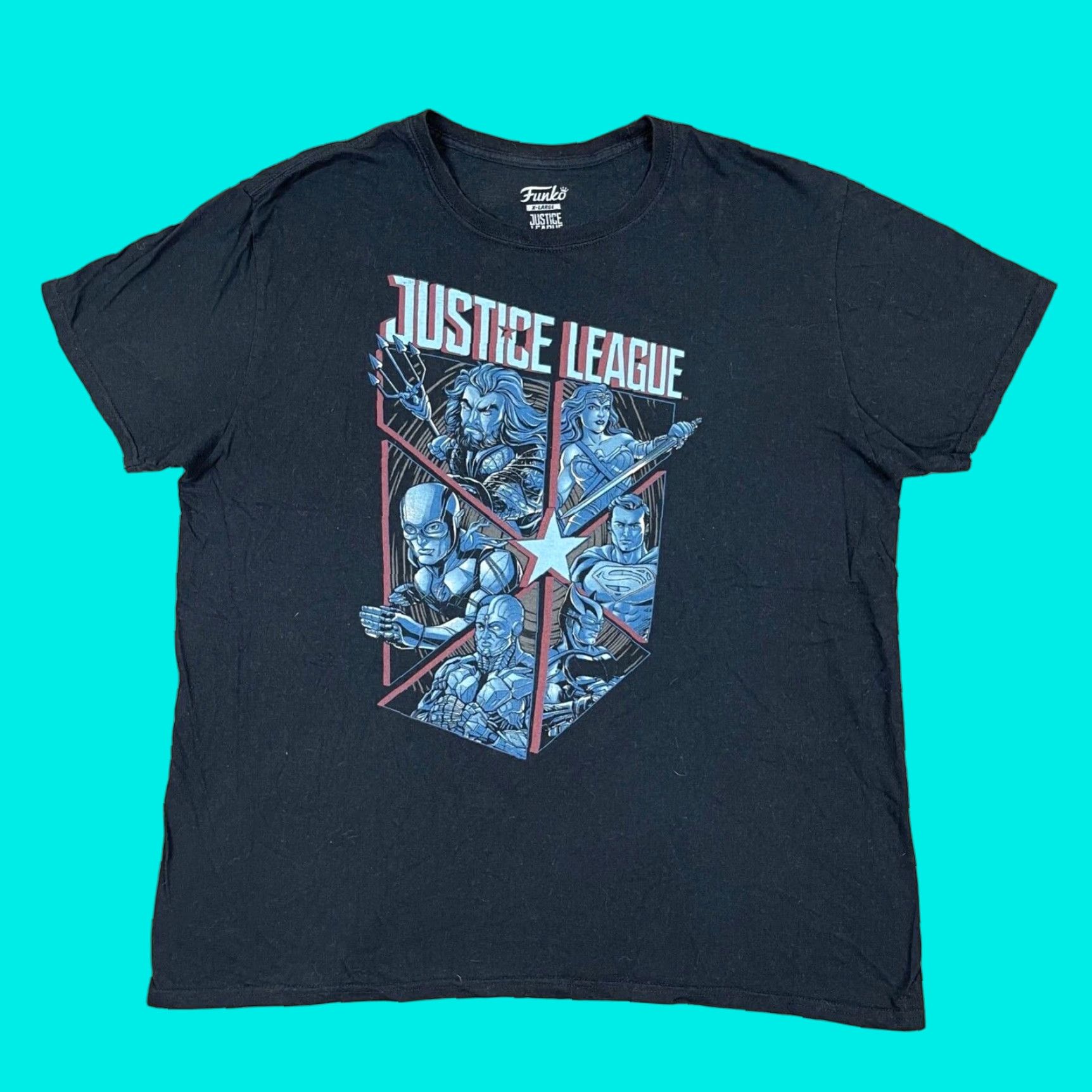 Vintage Justice League Men's Shirt XL Black Short Sleeve Crew Neck Funko DC Comics Size US XL / EU 56 / 4 - 1 Thumbnail