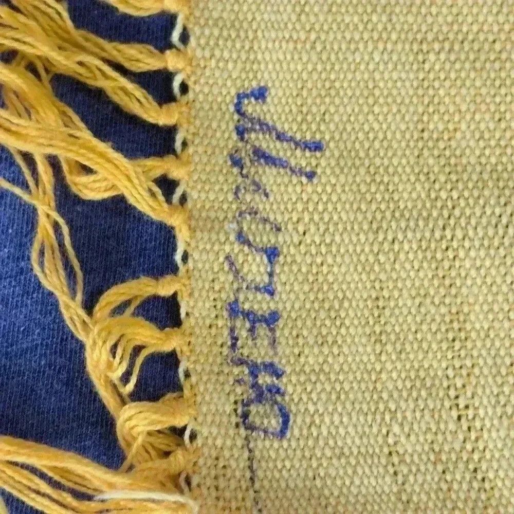 Designer Handmade Woven fringed scarf Signed by artist 9x51 in Size ONE SIZE - 3 Thumbnail