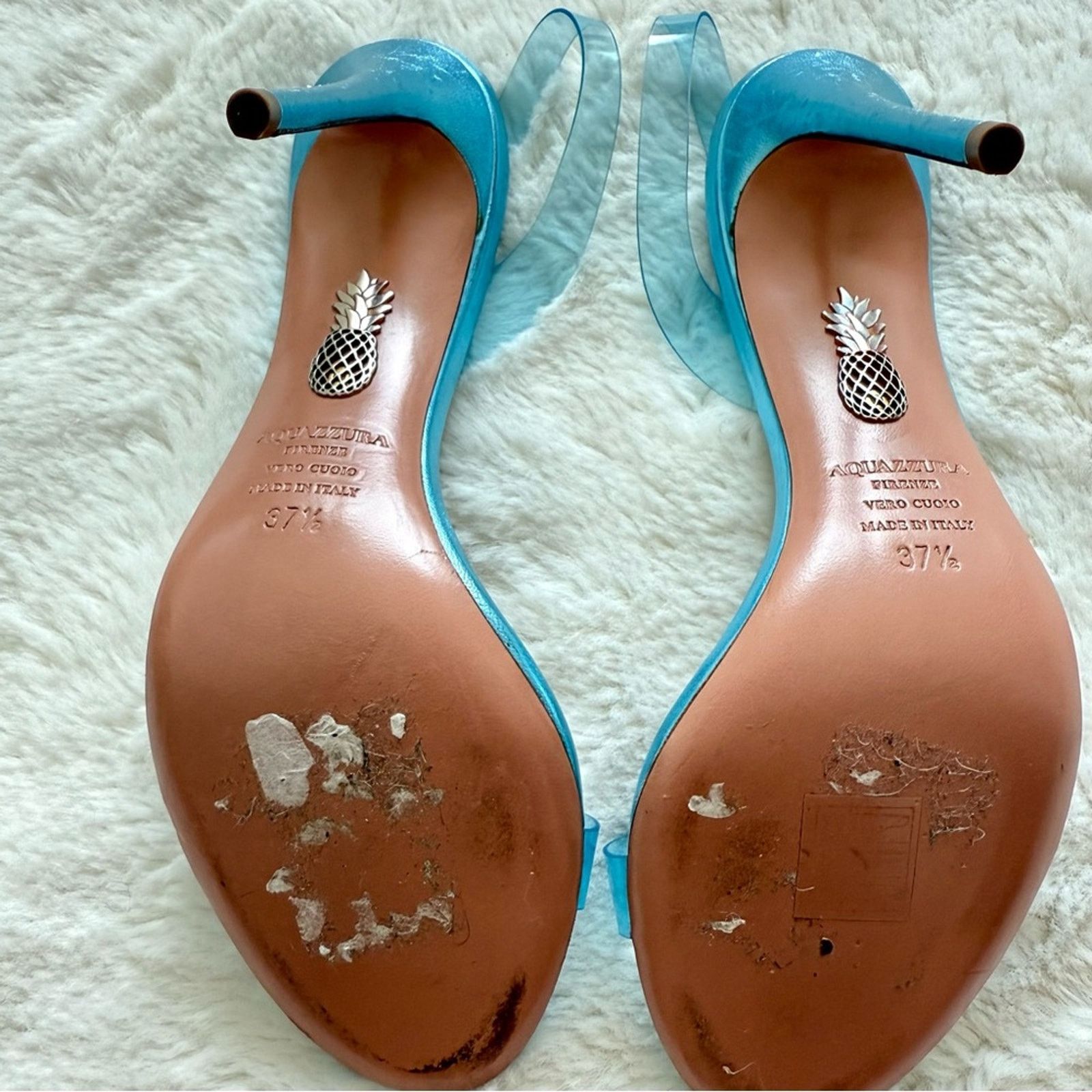 Aquazzura Aquazzura blue metallic women heel sandals size 37.5 EU Size US 7.5 / IT 37.5 - 6 Thumbnail