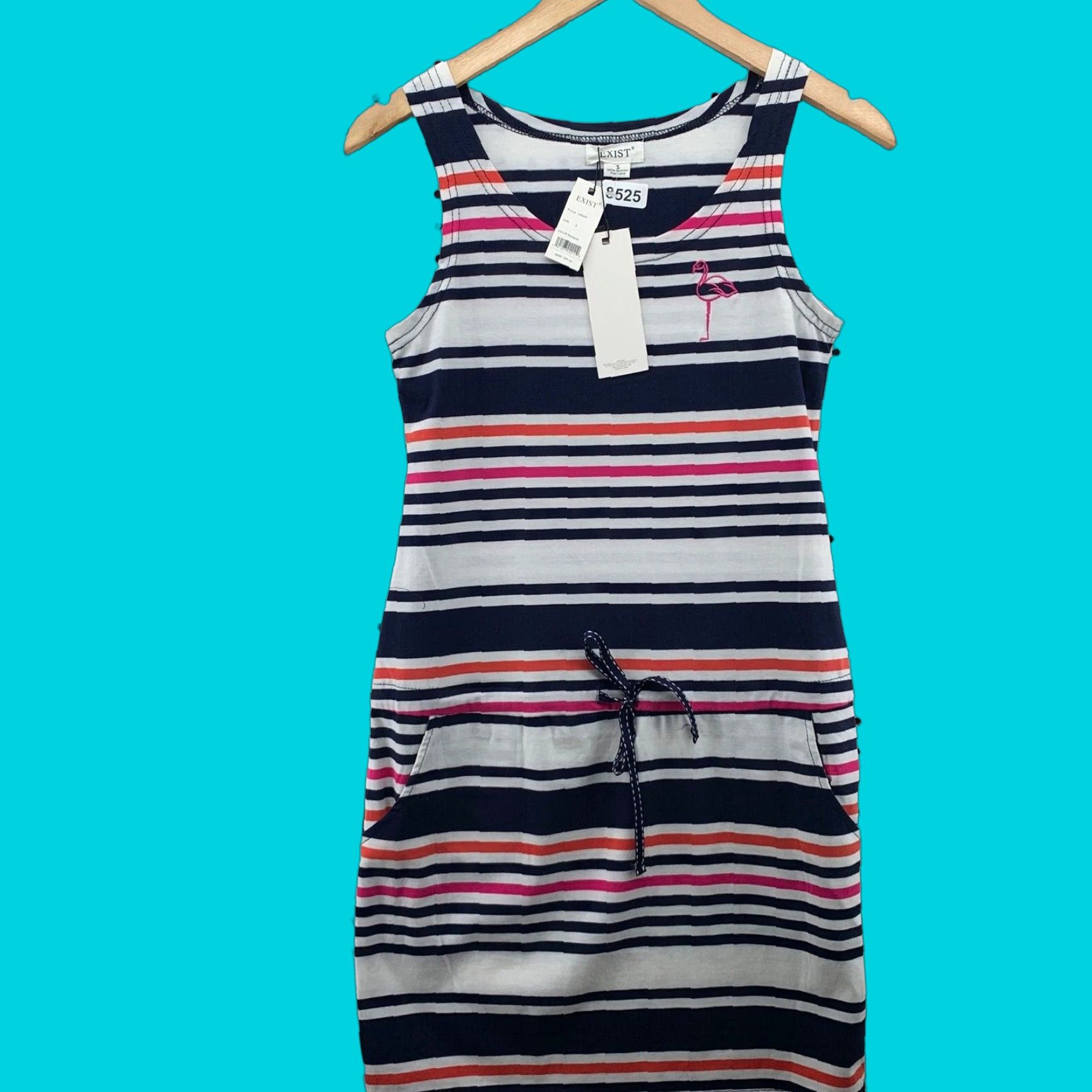 Vintage NEW Exist Women’s Maxi Dress Size Small Black White Pink Striped Sleeveless Round Neck Spring Summer NWT Womens Size S / US 4 / IT 40 - 1 Thumbnail