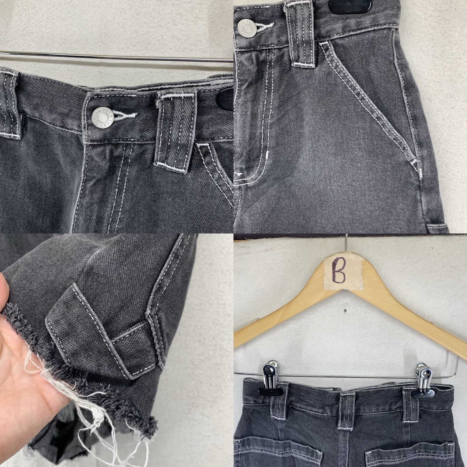 Pacsun Pacsun Denim Shorts Women's High Rise Festival Cutoff Grey 25x2 Raw Hem Casual 90s Womens Size 42" / US 20 - 8 Thumbnail