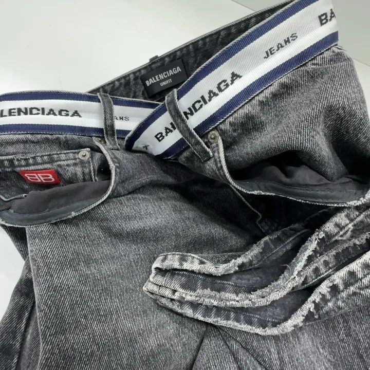Balenciaga Balenciaga Men's Black Logo Denim Pants 0079-2507 Size US 26 / EU 42 - 9 Thumbnail