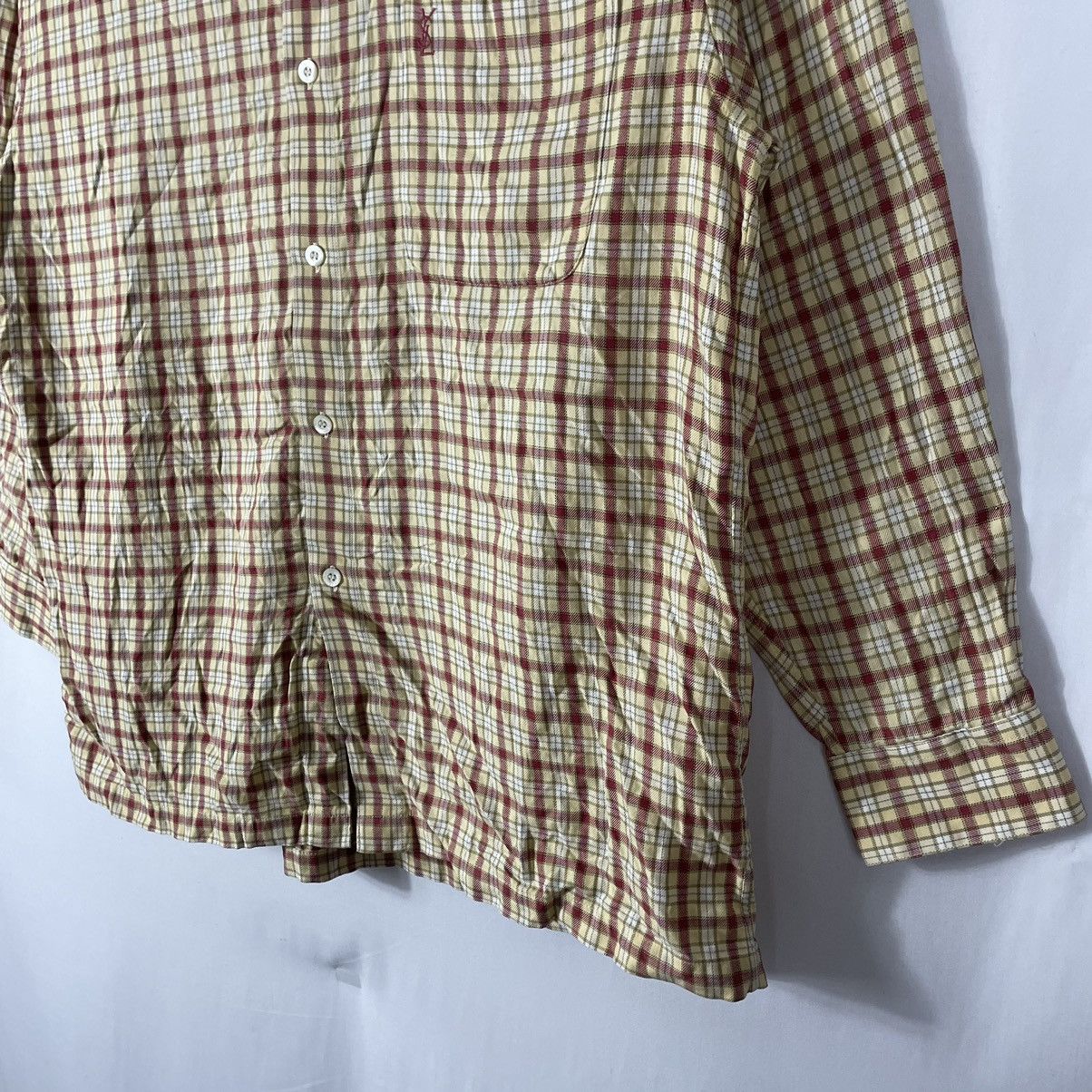 Yves Saint Laurent 🔥Rare🔥Yves Saint Lauren Pour Homme Checkerd Buttons Shirts Size US L / EU 52-54 / 3 - 7 Thumbnail