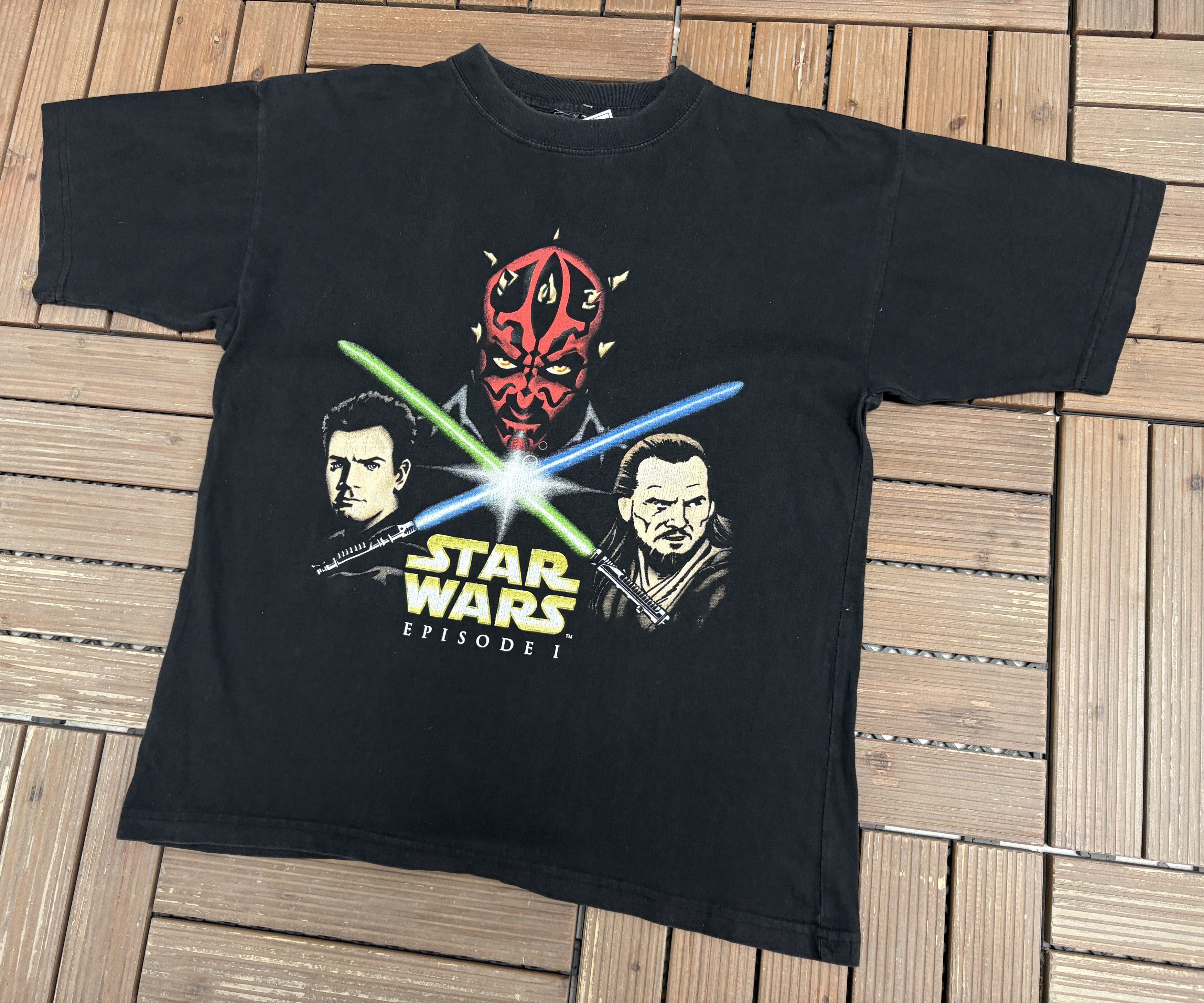 Vintage Star Wars Episode 1 Darth Maul Vintage Black T-Shirt Tee Size US M / EU 48-50 / 2 - 3 Thumbnail