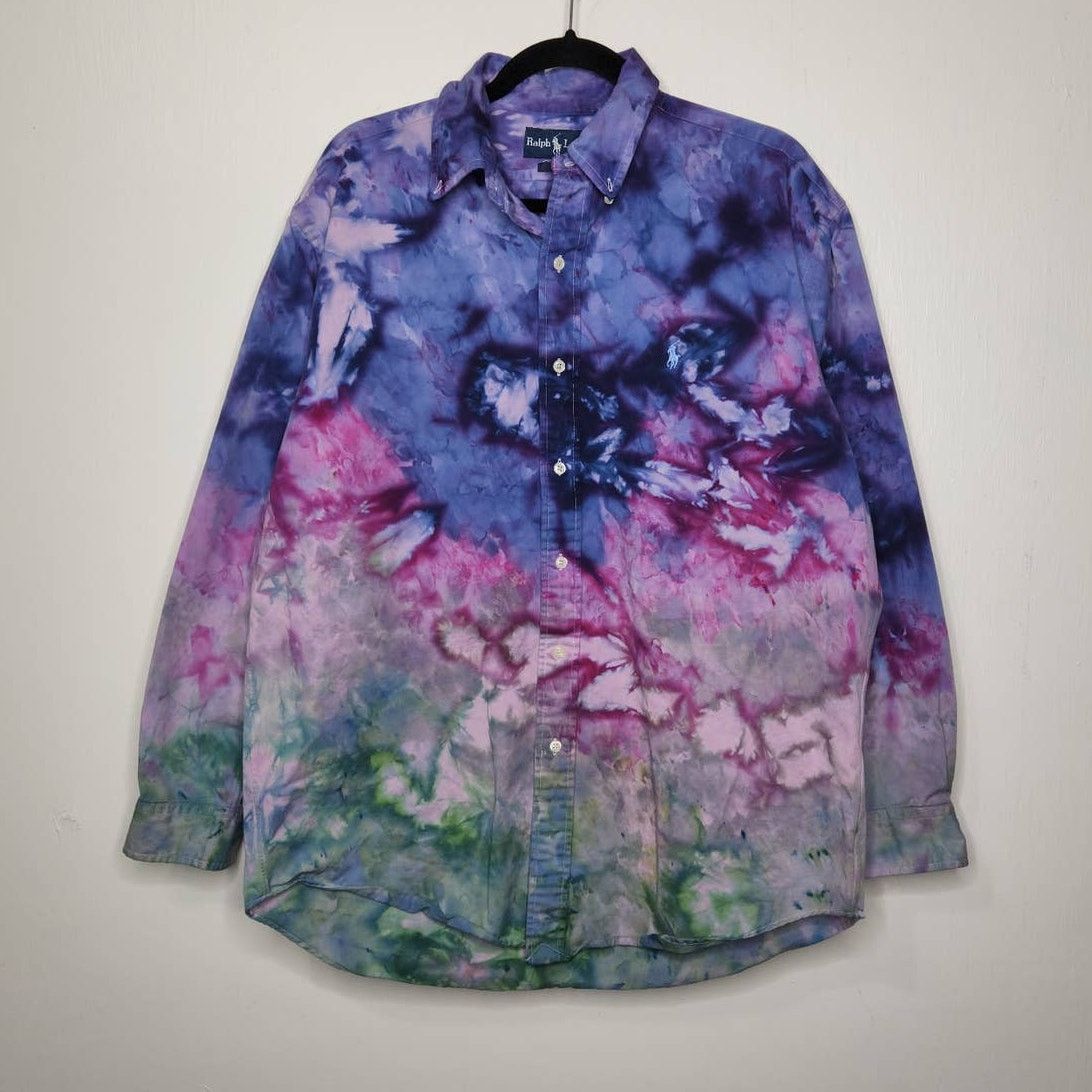 Ralph Lauren Vintage Ralph Lauren Custom Ice Tie Dye Button Shirt Art Size US M / EU 48-50 / 2 - 4 Thumbnail