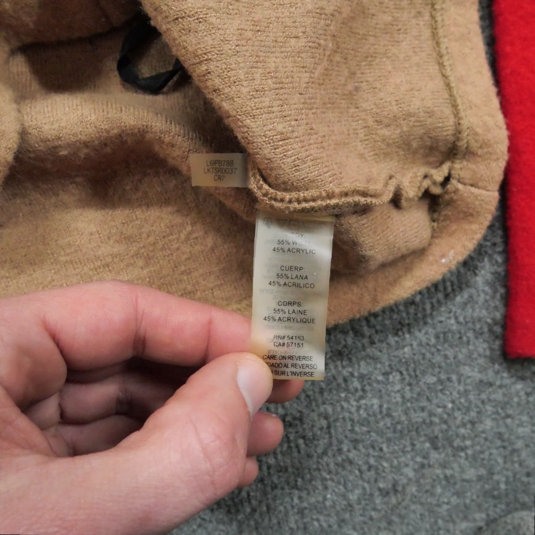 Karl Lagerfeld VINTAGE Karl Lagerfeld Sweater Womens Small Red Tan Black Cardigan Jacket Wool Blend Size S / US 4 / IT 40 - 7 Thumbnail