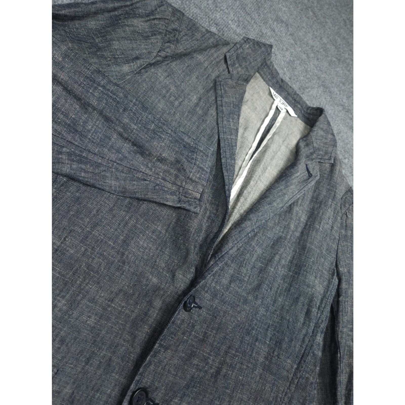 Mr Turk MR TURK Blazer Jacket Mens 40 Gray Lyocell Linen Blend 2 Button Chore Pockets Jacket Blazer Chore Pockets Mens 40 Gray Size 40R - 3 Thumbnail