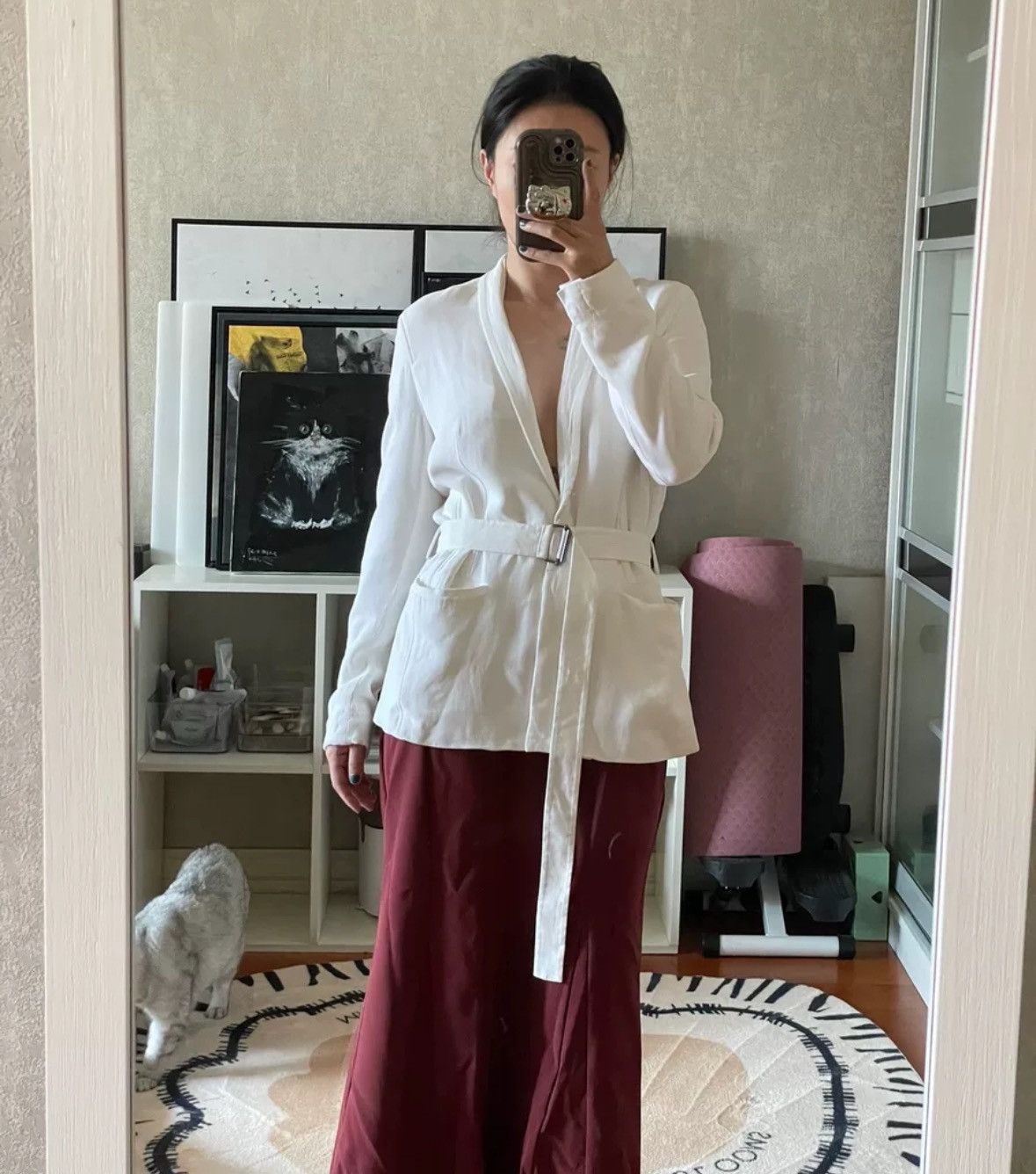 Helmut Lang Helmut Lang synthetic silk waist cinching sui Size XS / US 0-2 / IT 36-38 - 8 Thumbnail