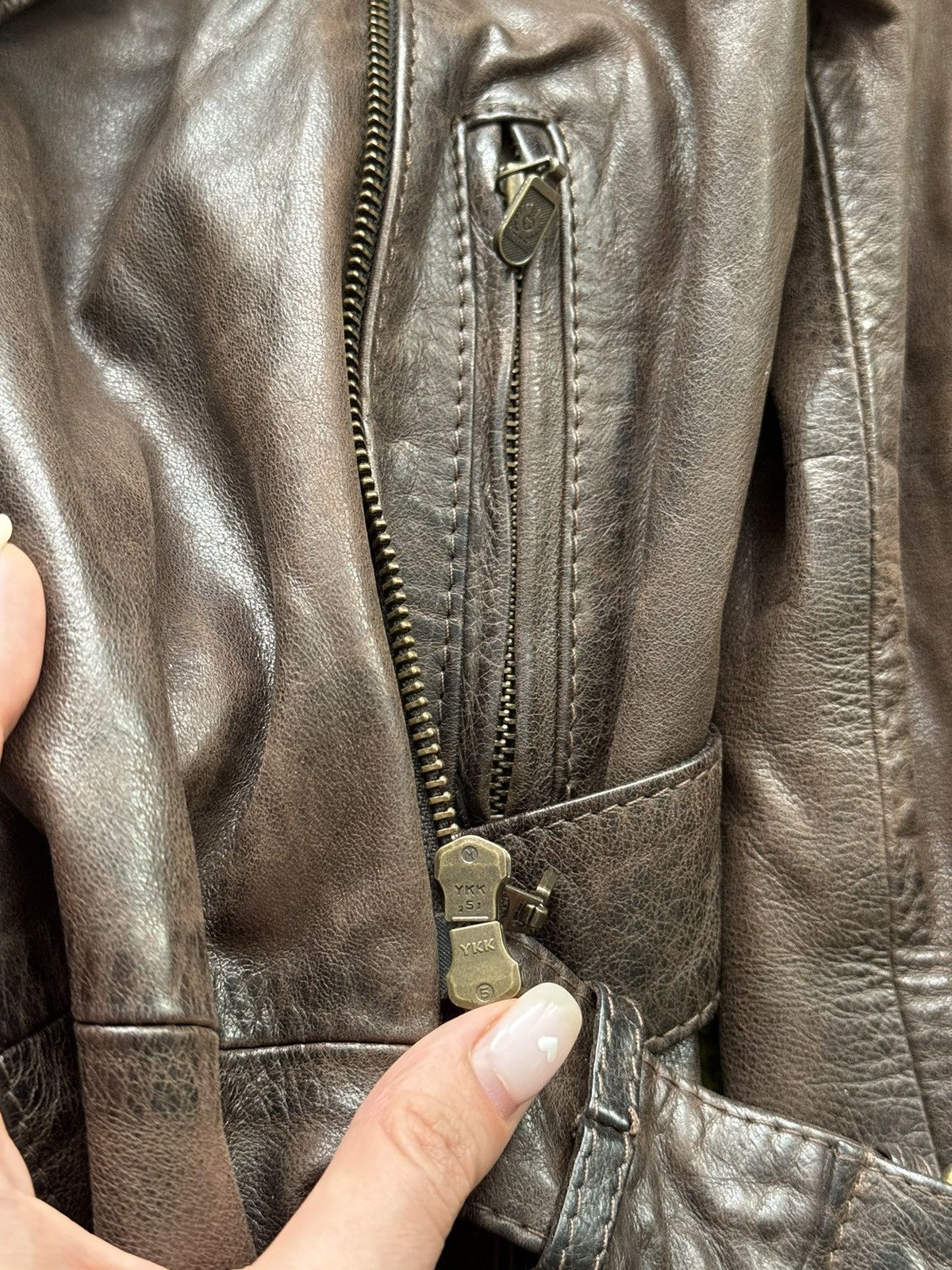 Belstaff × Genuine Leather × Vintage Belstaff 90s vintage racing biker leather jacket Size M / US 6-8 / IT 42-44 - 7 Thumbnail