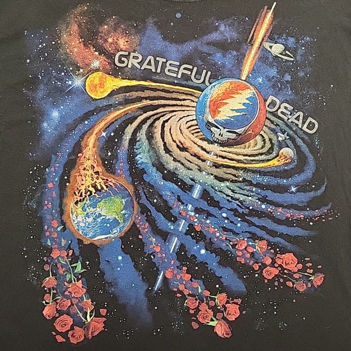 Vintage VINTAGE Grateful Dead Shirt Men XL Black Psychodelic Space Roses Band Concert Crewneck T Size US XL / EU 56 / 4 - 2 Thumbnail