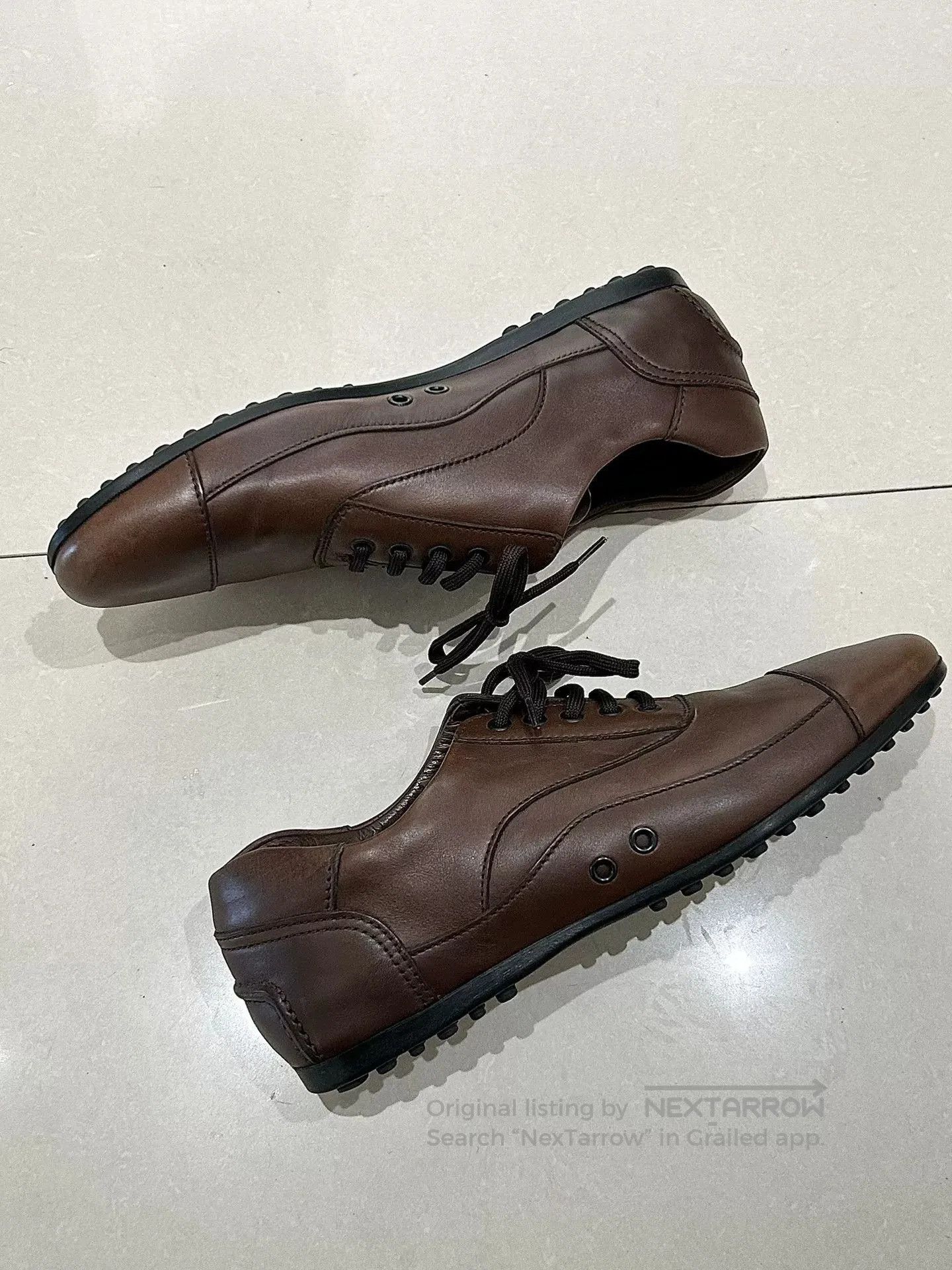 Prada Prada Brown Flat Derby Shoes. Size US 9 / EU 42 - 3 Thumbnail