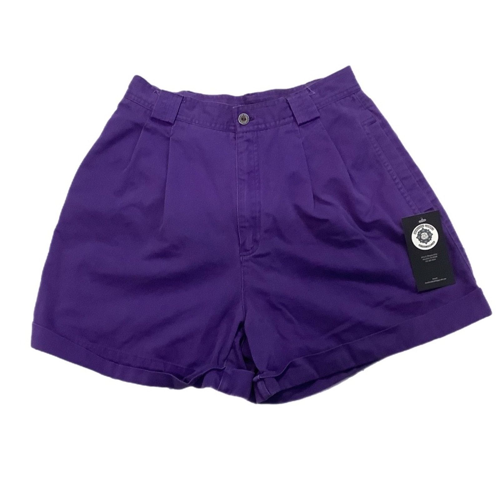 Vintage Lizsport Woman’s Pleated Purple Shorts Size 26" / US 2 / IT 38 - 1 Thumbnail