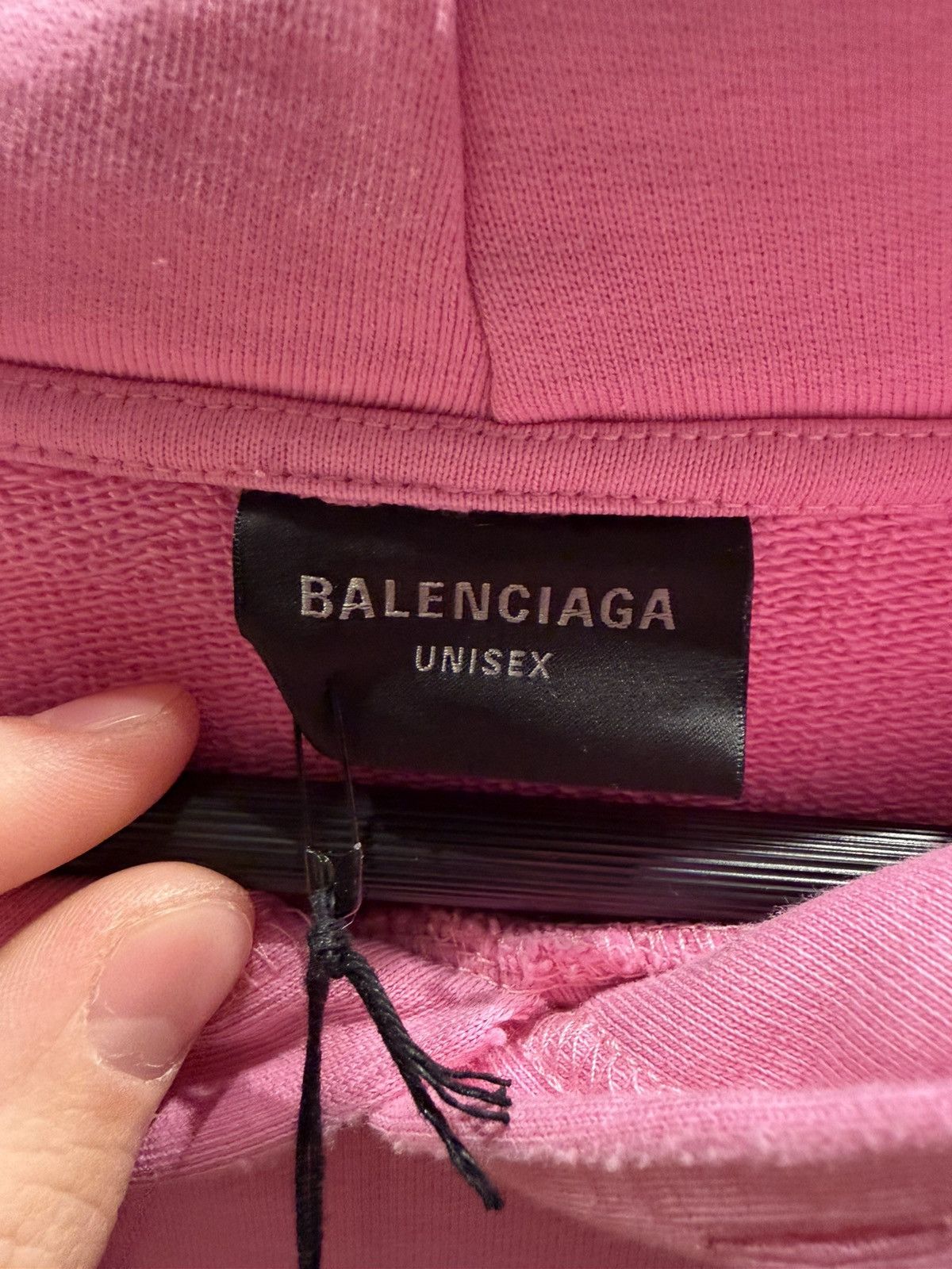 Balenciaga Balenciaga Destroyed Logo Print Hoodie Large Fit Pink XS Size US L / EU 52-54 / 3 - 13 Thumbnail