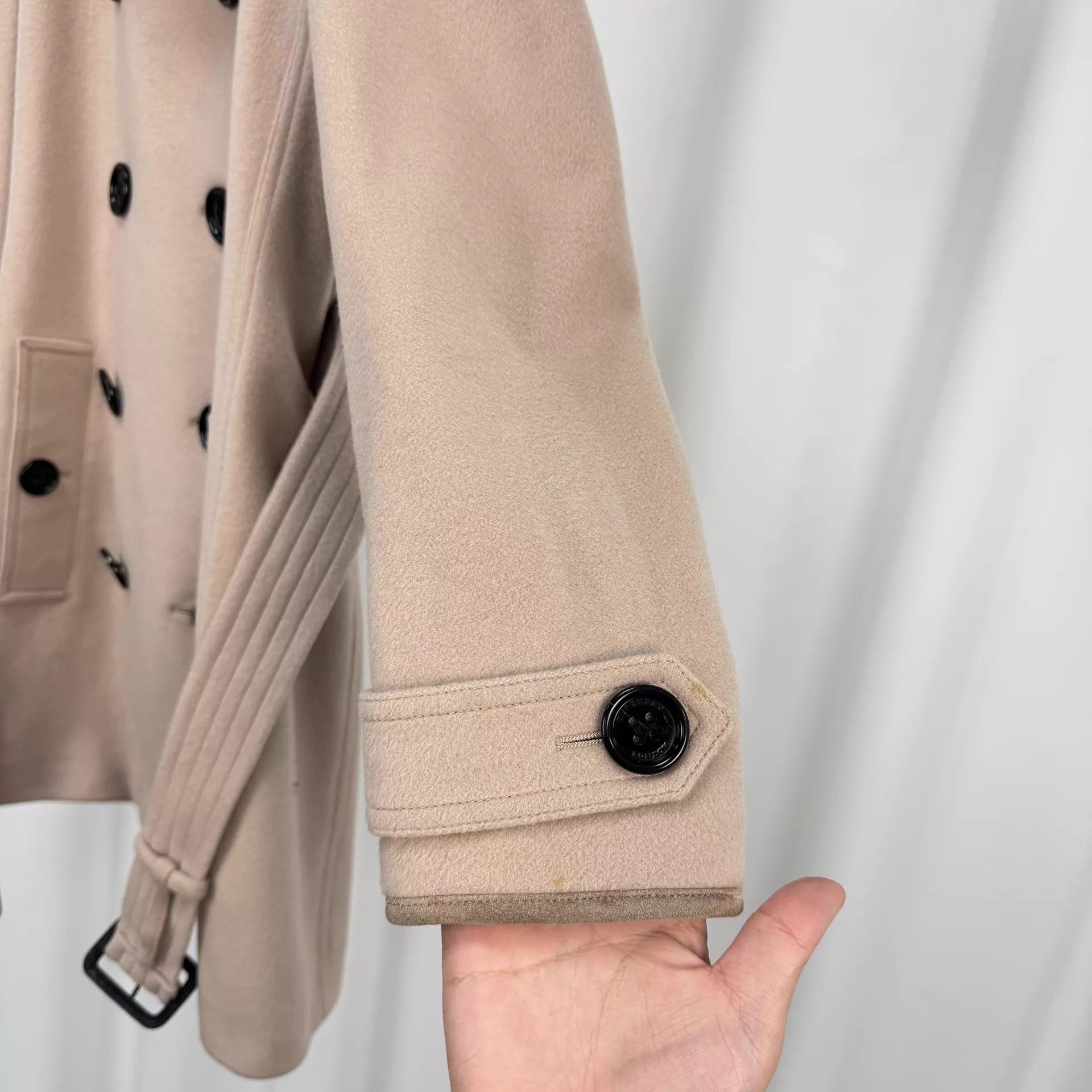 Burberry Burberry double-breasted tan wool coat UK4 98 new Size XS / US 0-2 / IT 36-38 - 4 Thumbnail