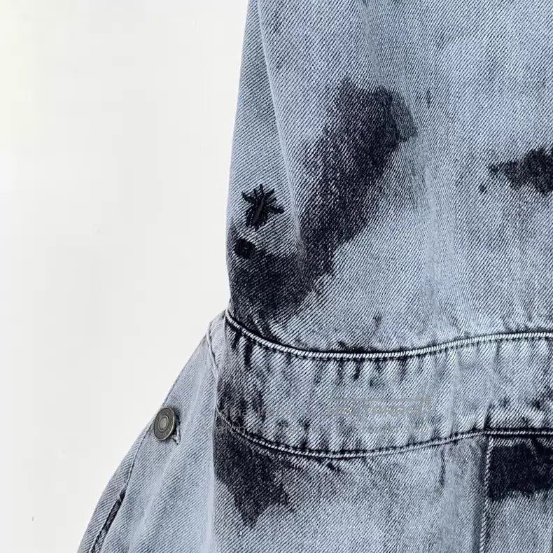 Dior Dior Blue tie-dyed cotton denim suspender jumpsuit Size 26" / US 2 / IT 38 - 4 Thumbnail