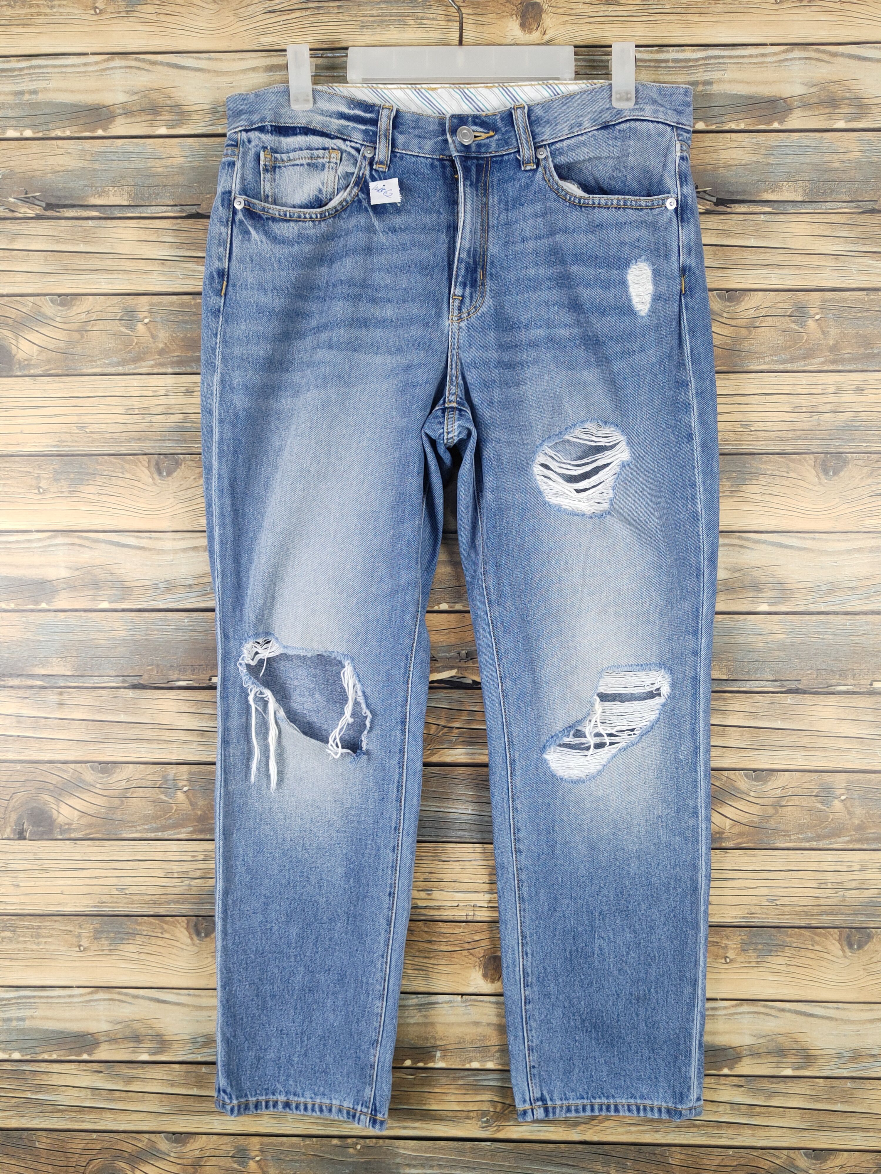 GU GU Blue Distressed Ripped denim Jeans #W1562 Size US 34 / EU 50 - 1 Thumbnail