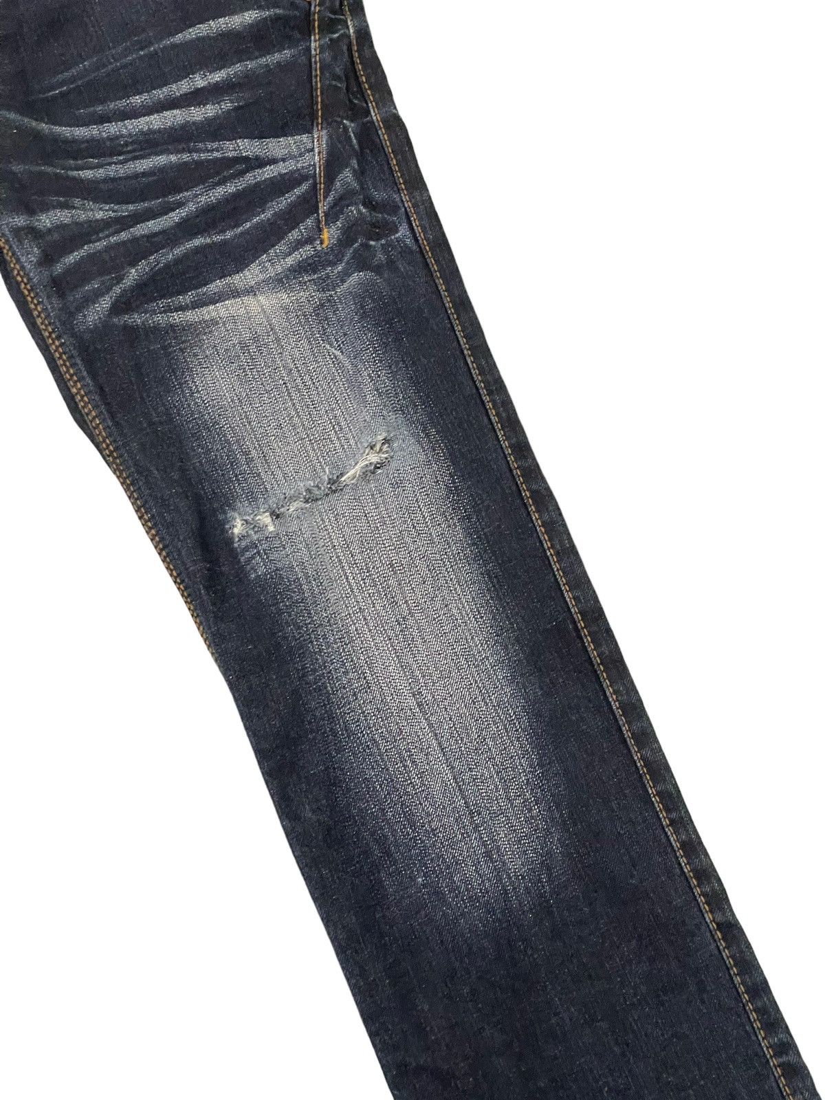 Japanese Brand Slim Jeans Nicole Club Distress Faded Low Rise Denim 7🟦5 Size US 32 / EU 48 - 7 Thumbnail
