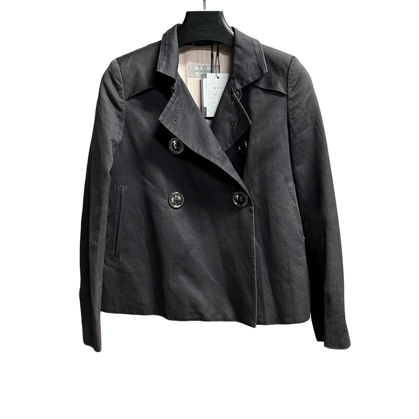 Sportmax Sportmax Gray Cotton Linen Double Breasted Jacket IT 40 Size S / US 4 / IT 40 - 1 Thumbnail