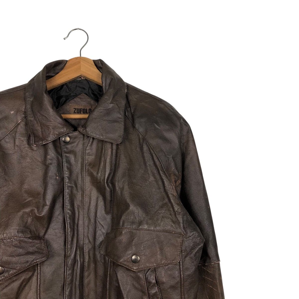 Japanese Brand 📌Vintage Genuine Leather Jacket Zufolo Blanket Issey Miyake Size US M / EU 48-50 / 2 - 7 Thumbnail