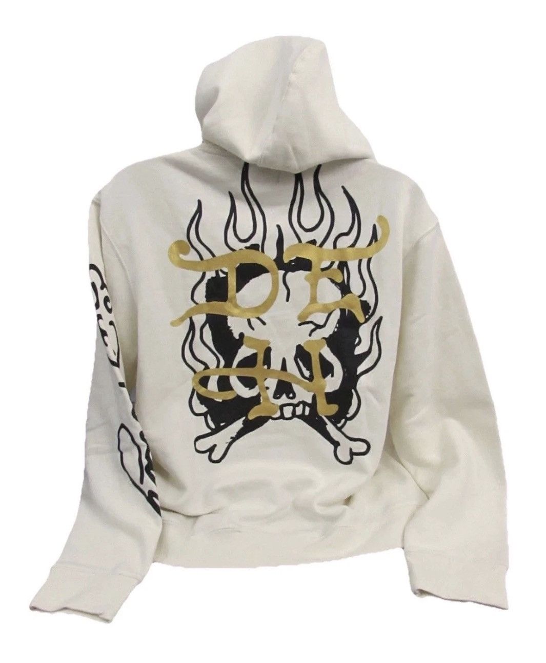 Ed Hardy Ed Hardy Serpent Flame Skull Tattoo Y2K Ivory Hoodie Medium Size US M / EU 48-50 / 2 - 2 Thumbnail