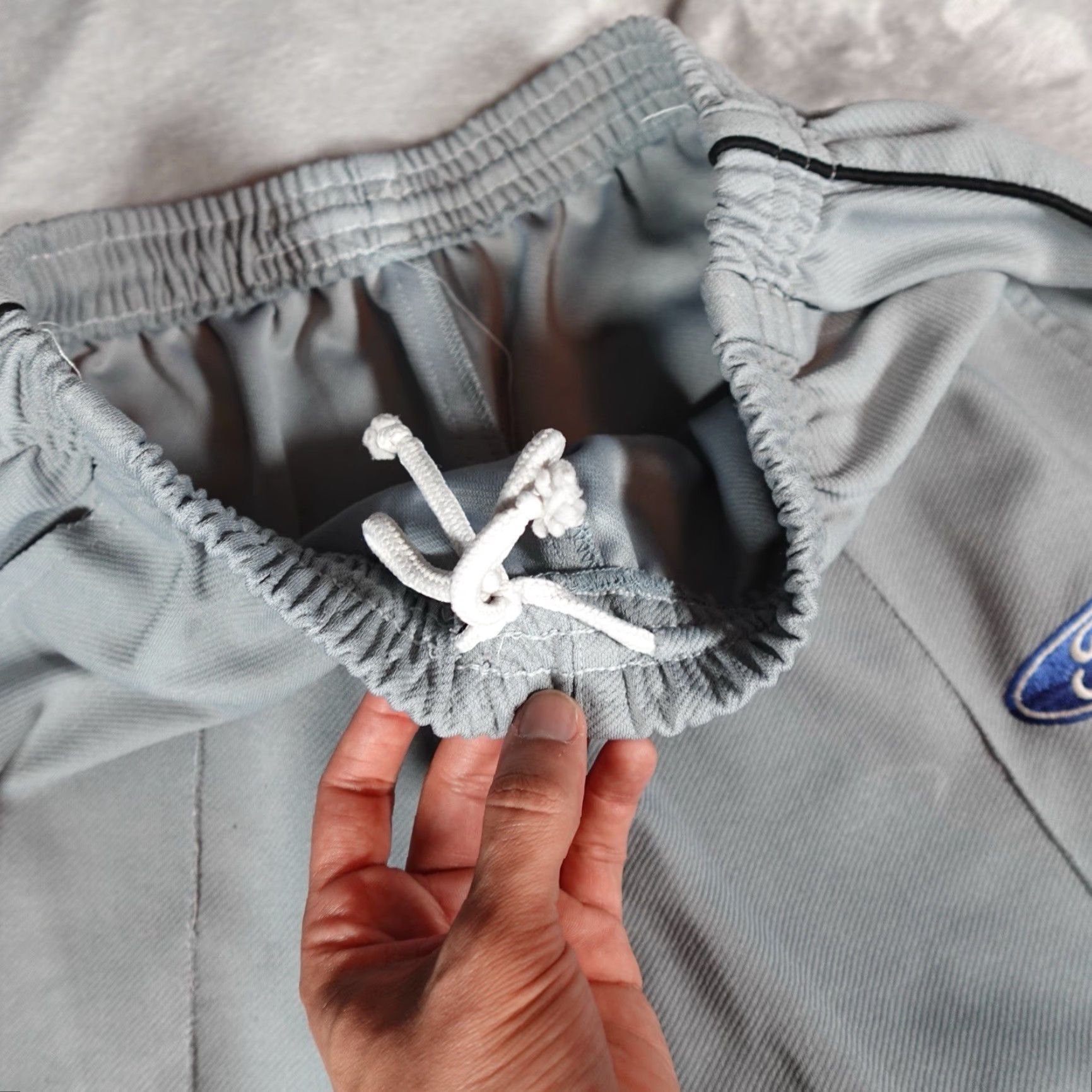 Ford VINTAGE Ford Drawstring Work Pants Mens L 29" Inseam Blue Gray 70s 80s Jogger/Workwear Mens Size US 33 - 7 Thumbnail