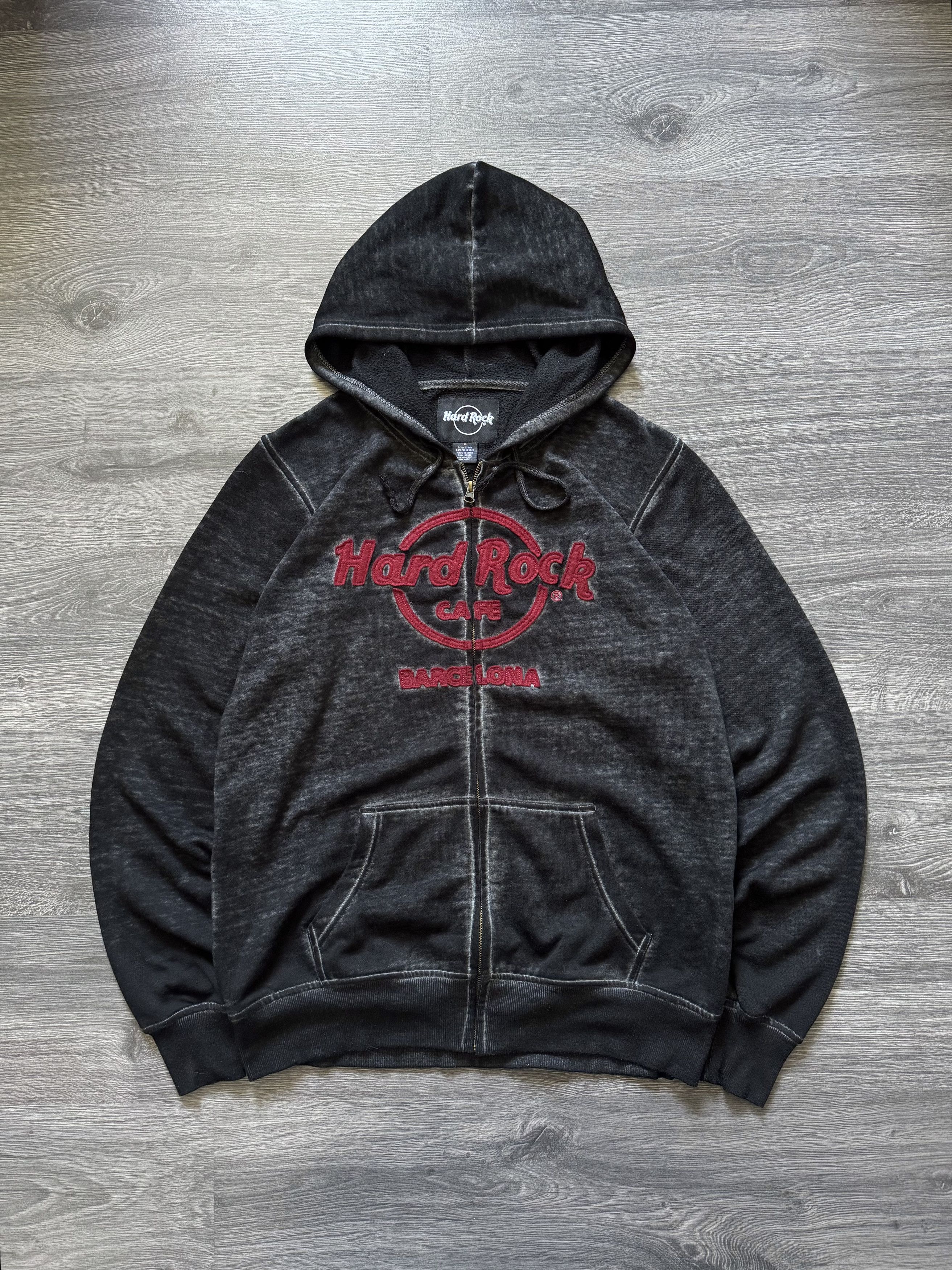 Hard Rock Cafe 90s Vintage Hard Rock Barcelona Zip Up Washed Hoodie Size US M / EU 48-50 / 2 - 4 Thumbnail