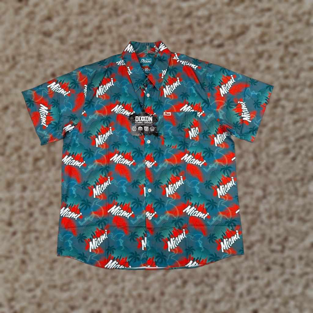 Vintage Dixxon Shirt Men 2XL Floral Blue Polyester Hawaiian 90s Party Casual Button-Up Size US XXL / EU 58 / 5 - 1 Thumbnail
