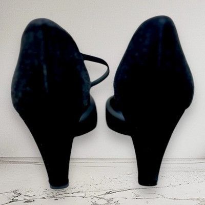 Stuart Weitzman Vintage stuart weitzman Black Tie Satin Heels Shoes Size 8.5 Size US 8.5 / IT 38.5 - 2 Thumbnail