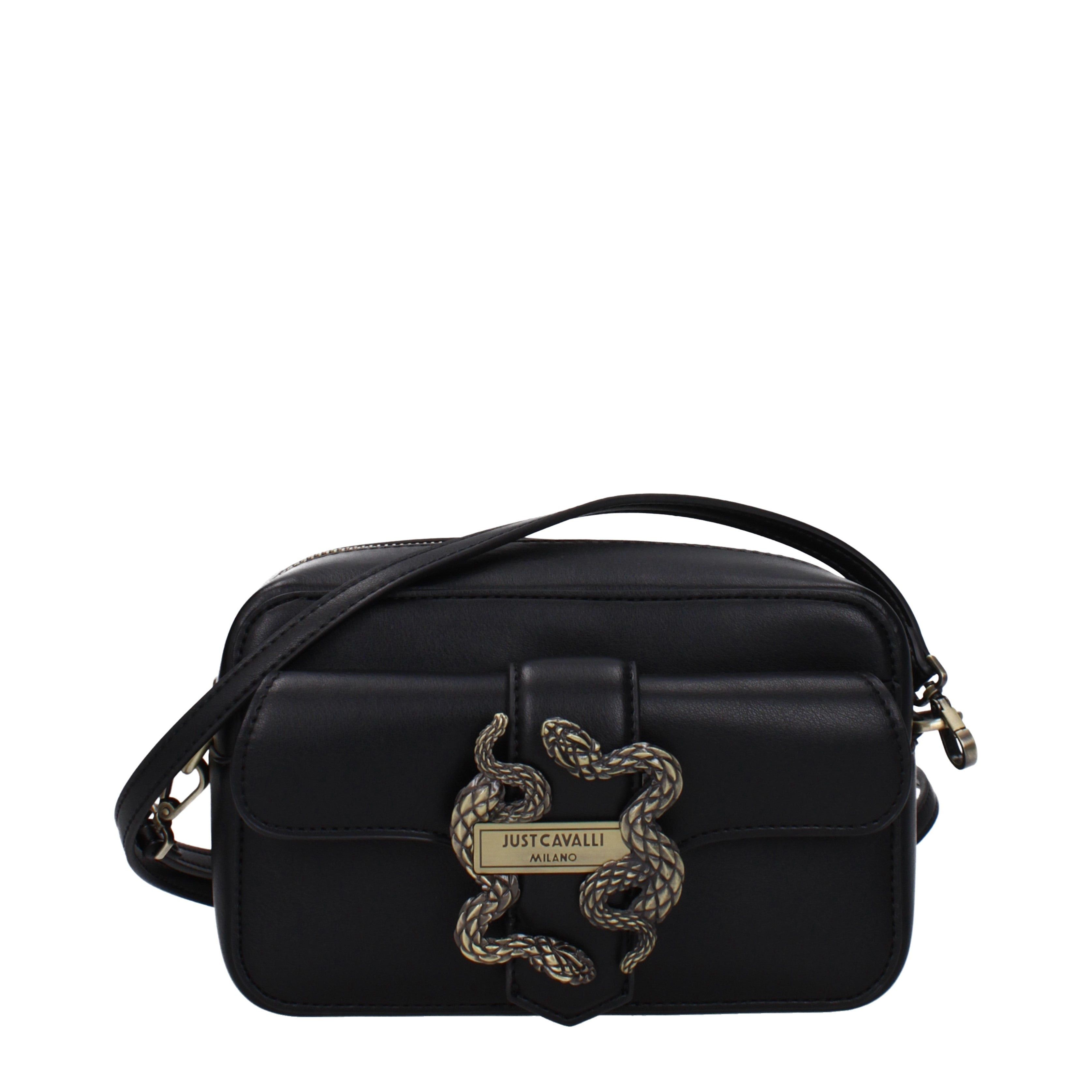 Just Cavalli Crossbody Bag In Polyurethane in Black, Women's