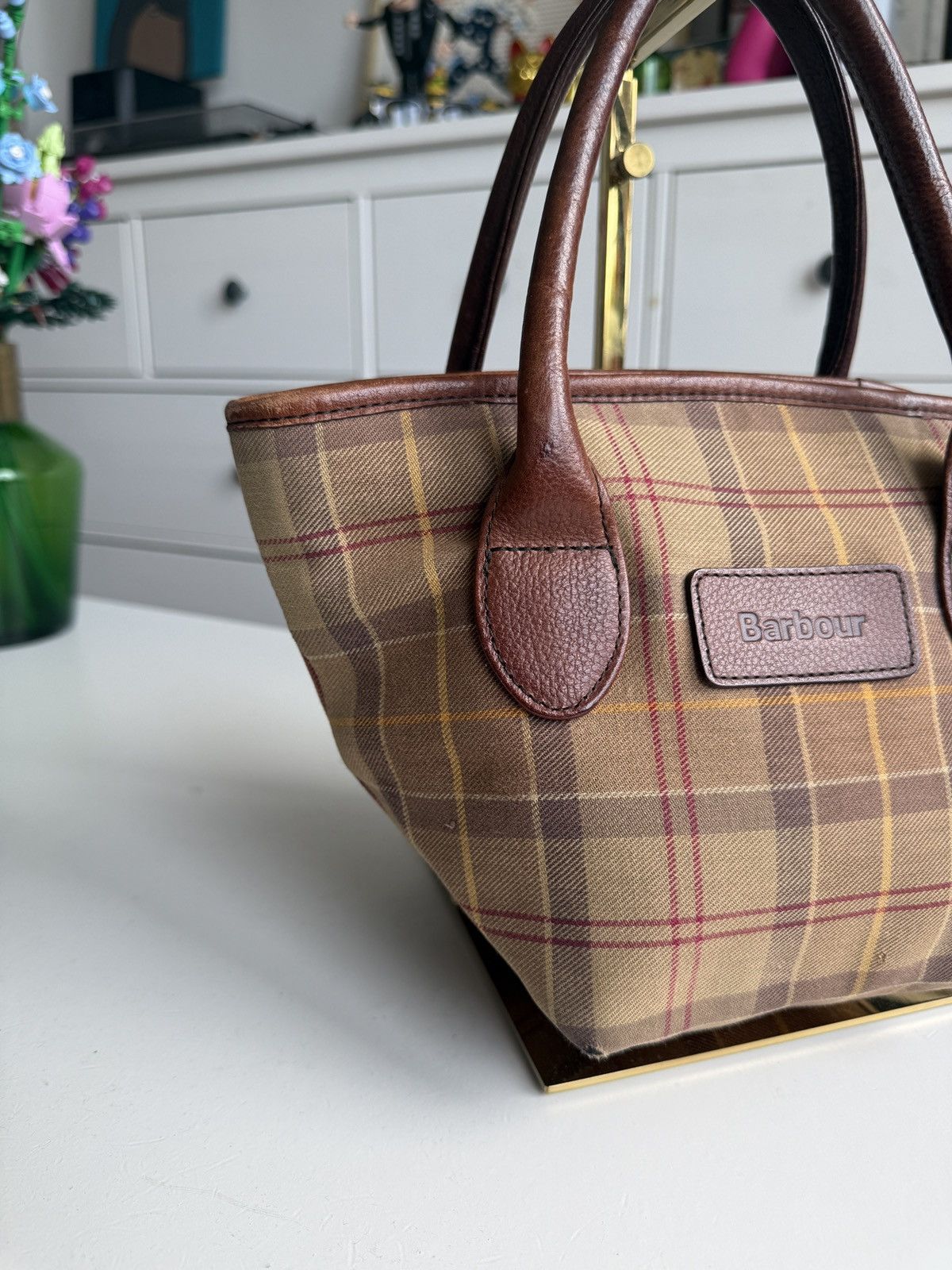 Barbour × Designer Barbour tartan big logo mini handbag designer old money rare Size ONE SIZE - 5 Thumbnail