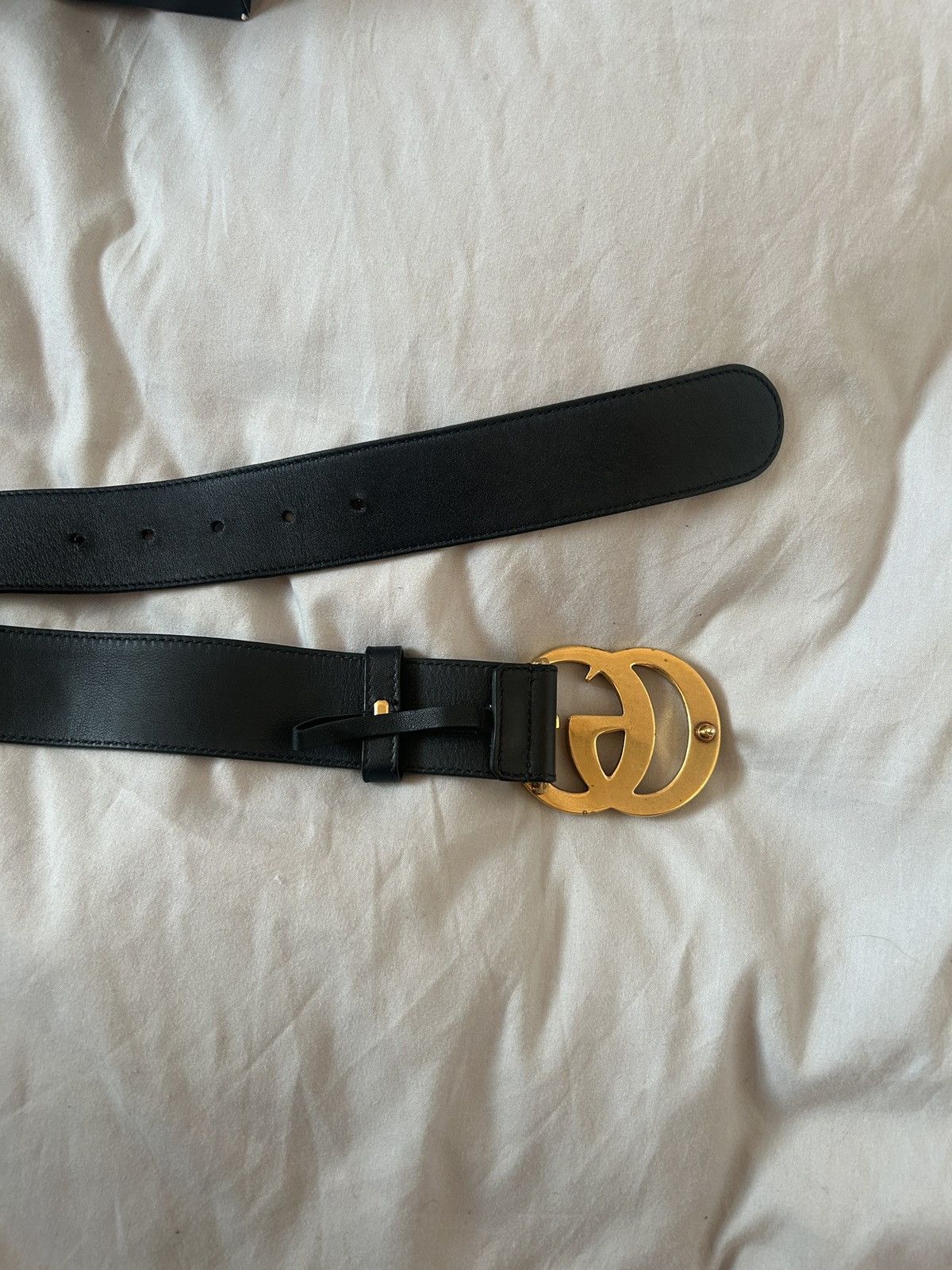 Gucci Gucci GG Emblem Black/Gold Belt Size 34 - 5 Thumbnail