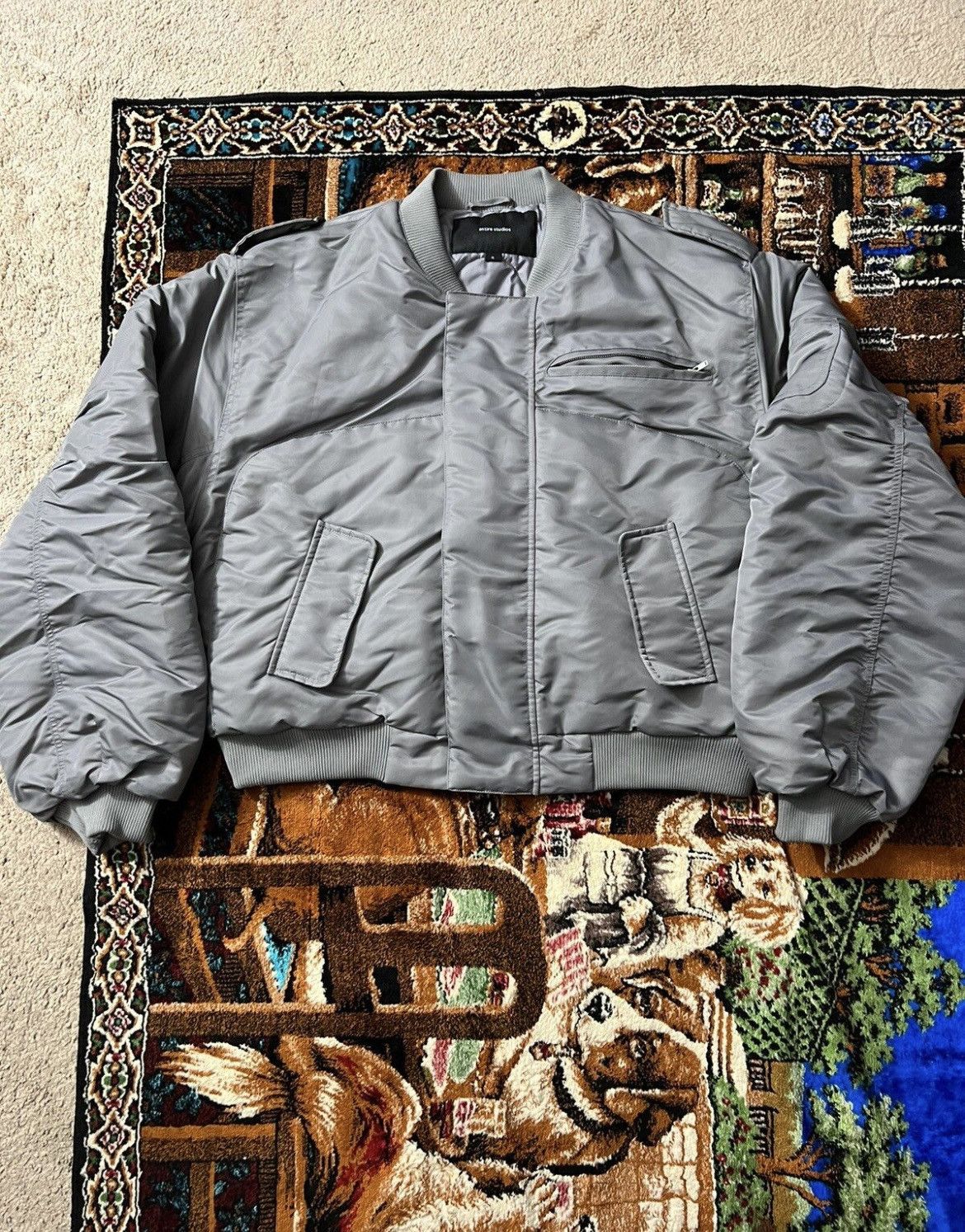 ジャケット・アウター entire studios A-2 BOMBER JACKET Entire Studios Gray A-2 Bomber Jacket Entire Studios