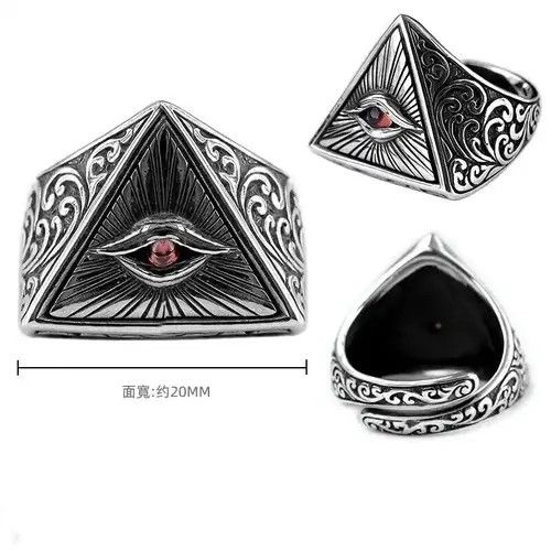 Jewelry × Vintage 925 Sterling Silver Devil Eye Ring Size ONE SIZE - 4 Thumbnail