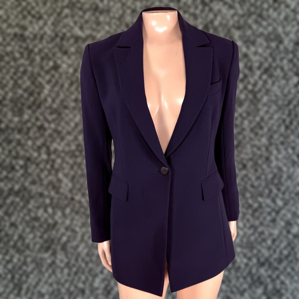 Theory Theory Blazer Women's Jacket 0 Blue Button Knit Short Classic Designer 0 Regular Mens? Womens? Size XS / US 0-2 / IT 36-38 - 1 Thumbnail