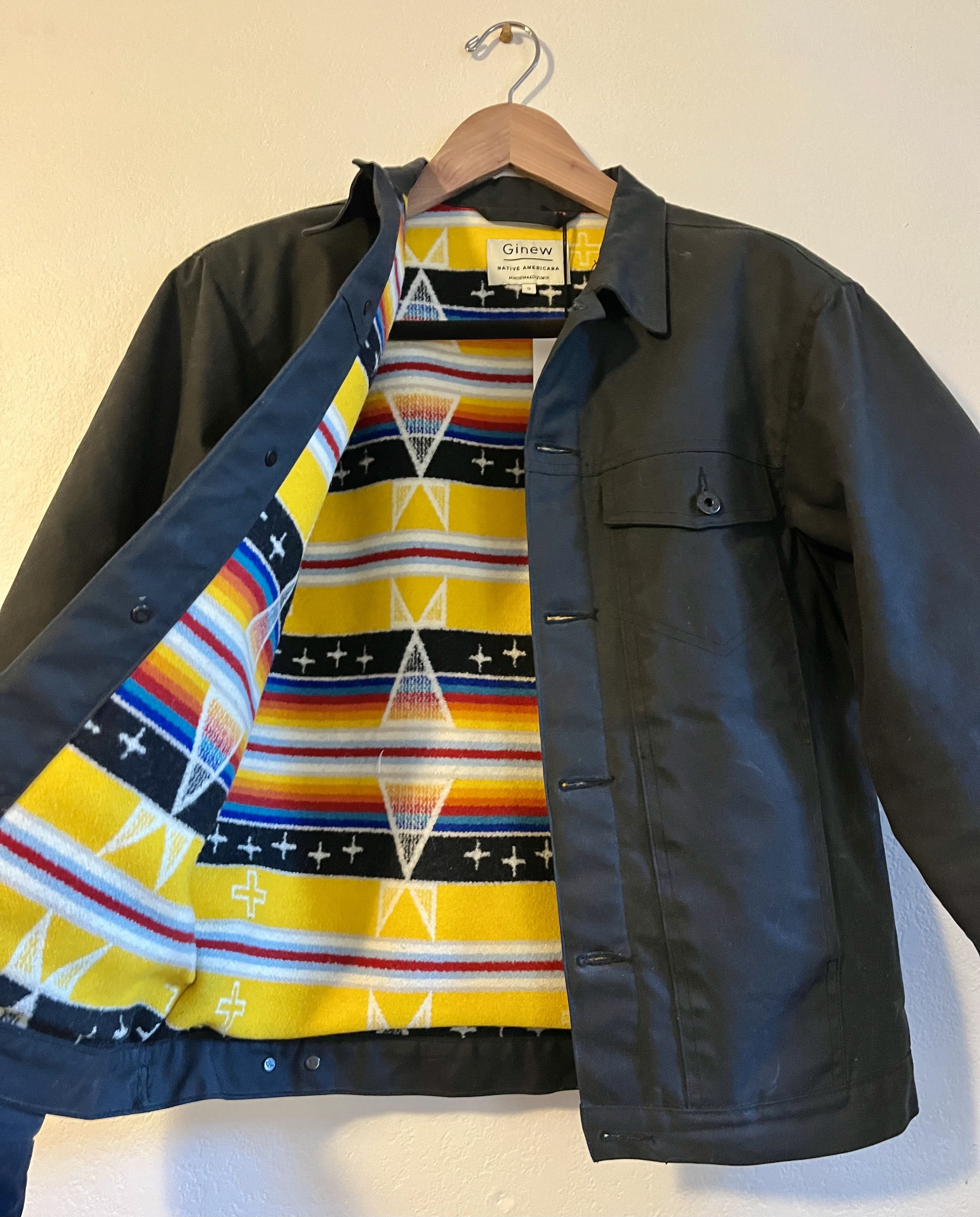 Ginew Ginew NEW USA made - Wool Blanket Lined Denim Jacket Size S / US 4 / IT 40 - 1 Thumbnail
