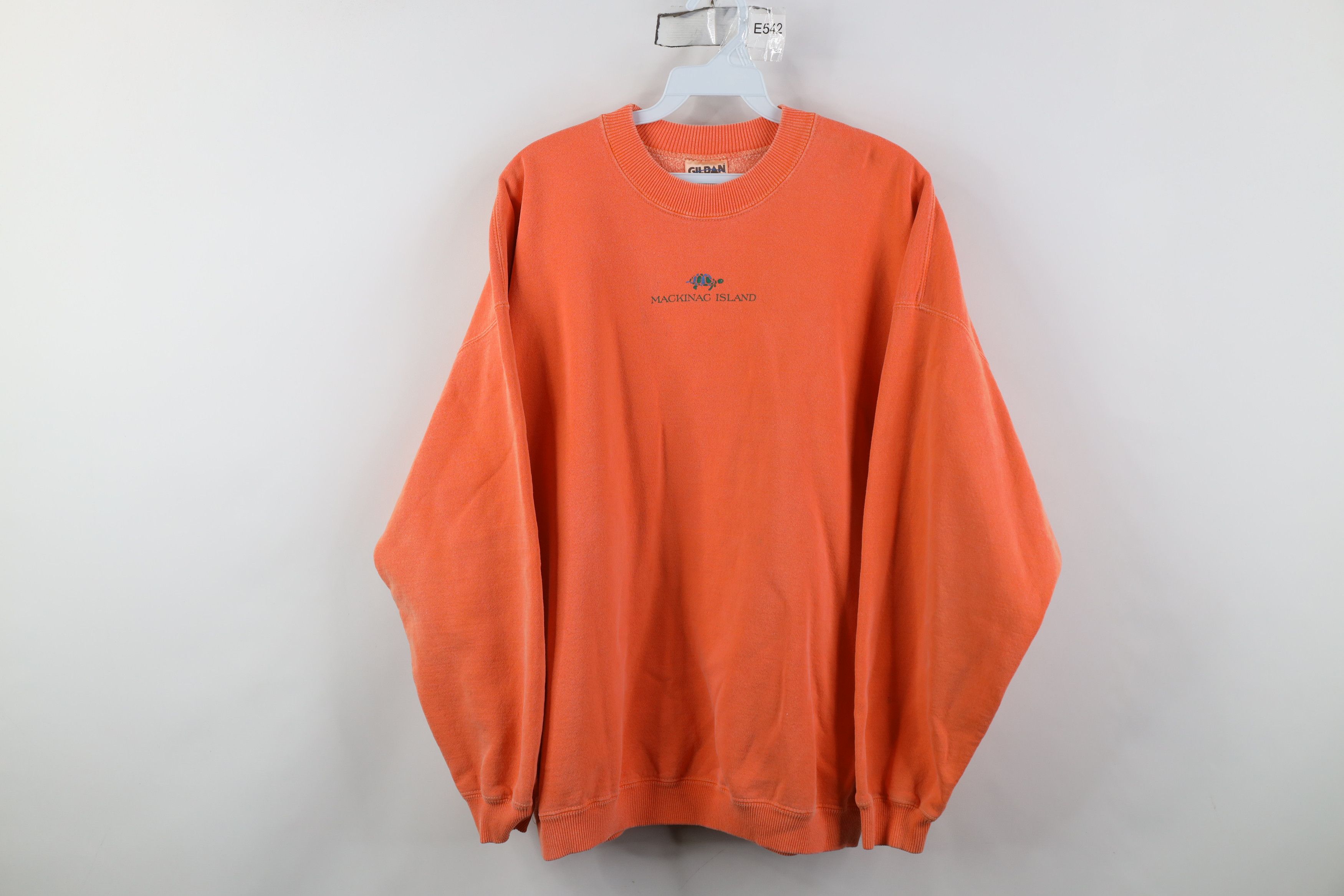 Vintage Vintage 90s Stonewash Pigment Dye Mackinac Turtle Sweatshirt Size XXL / US 16-18 / IT 52-54 - 1 Thumbnail