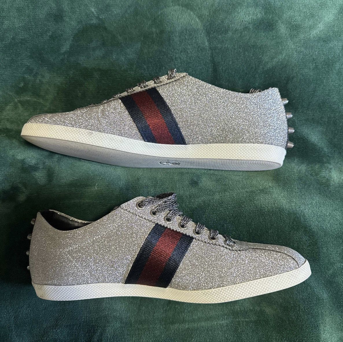 Gucci Gucci Web Sneaker “Glitter” Studs’ sz 9 1/2 Size US 9.5 / EU 42-43 - 2 Thumbnail