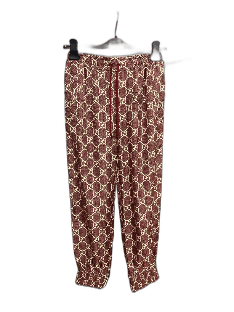 Gucci Gucci Brown Monogram Silk Sports Pants-yf Size US 32 / EU 48 - 1 Thumbnail