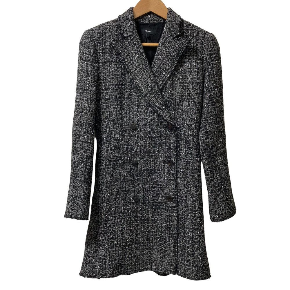 Theory Theory theory NOELLE TWEED Double-Breasted Tweed Blazer Textile Outerwear NOELLE TWEED DB BLAZER DR DUTY FREE for USA Size ONE SIZE - 1 Thumbnail