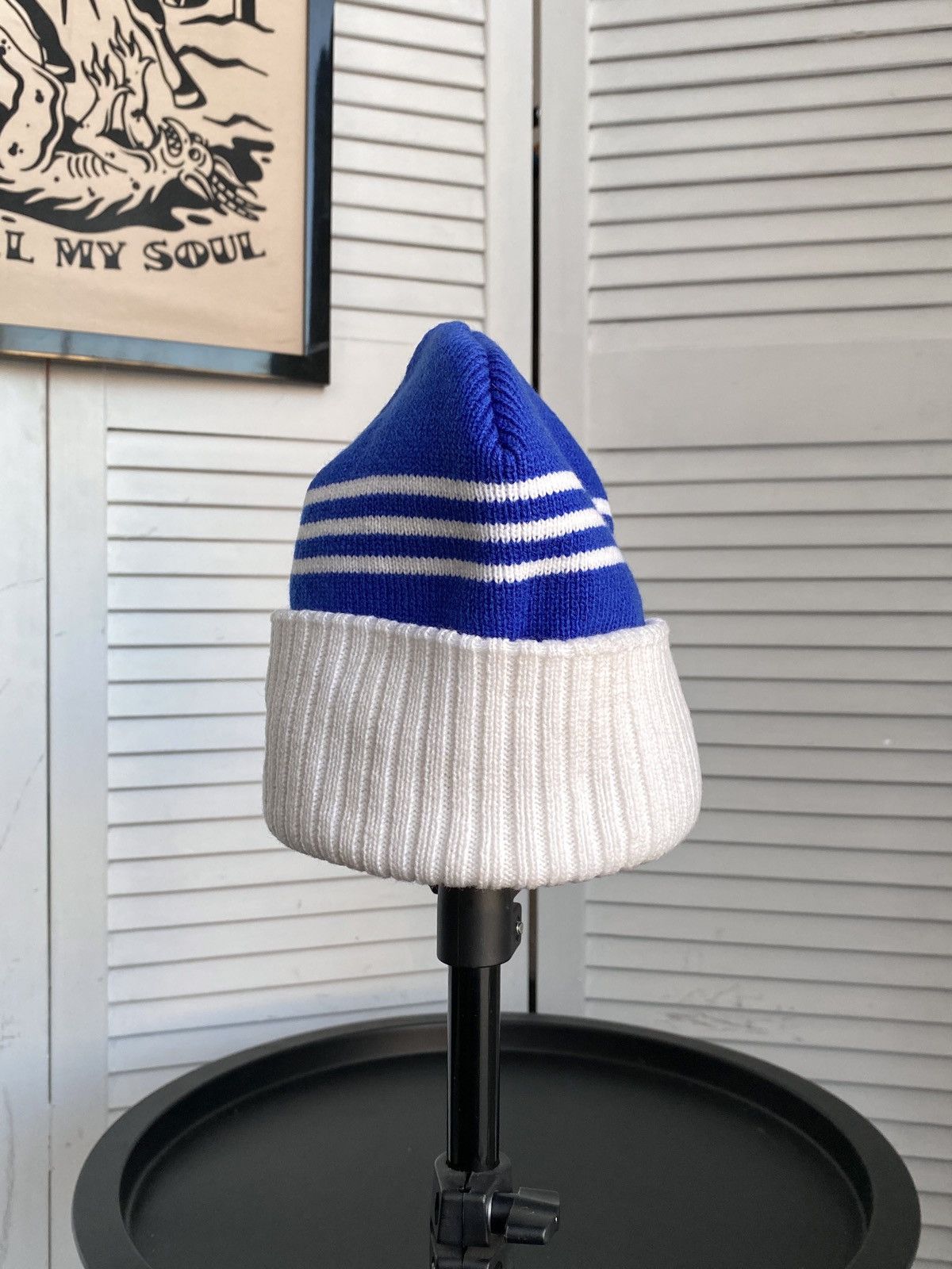 Adidas × Vintage Vintage 90s Adidas Club Brugge KV Soccer Striped Beanie Hat Size ONE SIZE - 9 Thumbnail