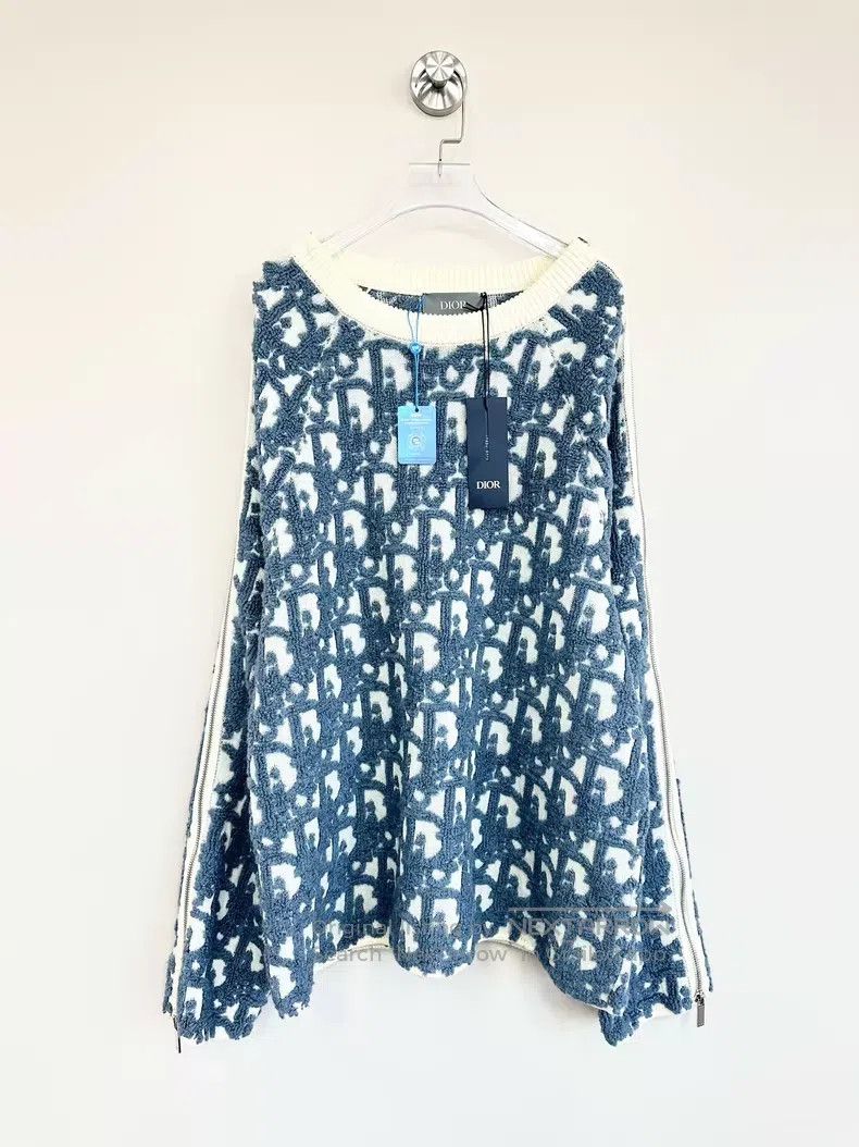 Dior Dior White and blue color-matched zipper old flower full p Size US XL / EU 56 / 4 - 1 Thumbnail