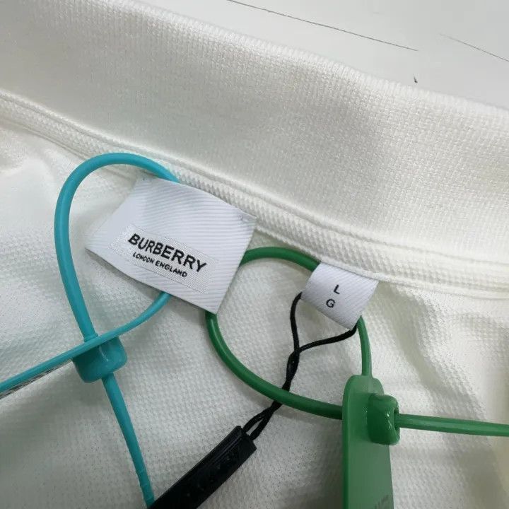 Burberry Burberry Burberry White Logo Print Short Sleeve Polo-2507 Size US L / EU 52-54 / 3 - 2 Thumbnail