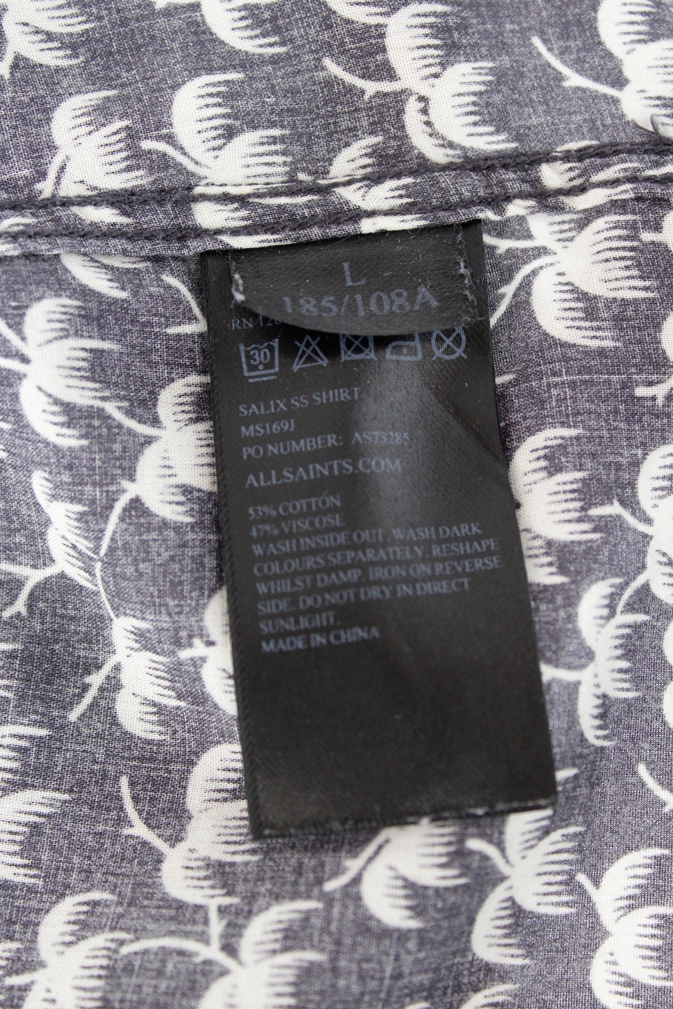 Allsaints Allsaints Salix Viscose Printed Camp Collar Shirt Size US L / EU 52-54 / 3 - 4 Thumbnail