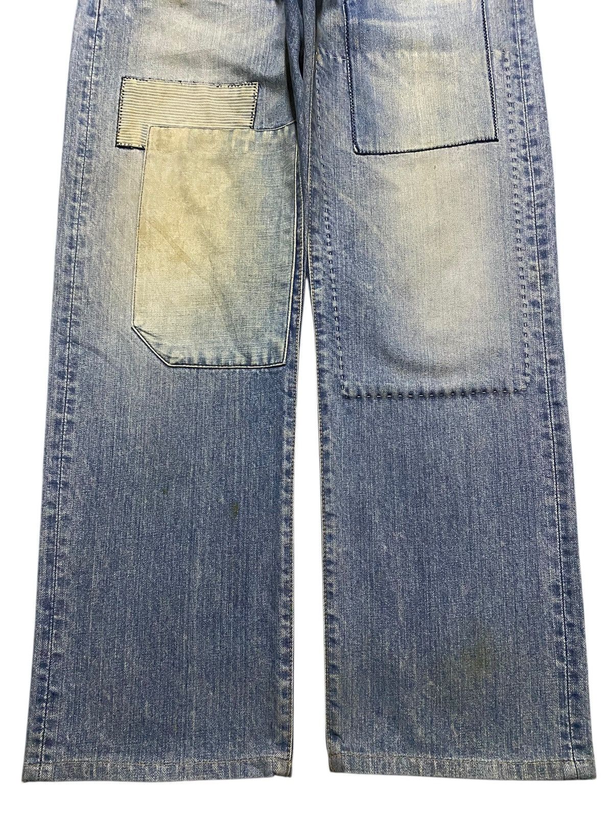 GOA Vintage Japanese Brand Gowest Rare Denim Pacthes Baggy Jeans Size US 33 - 5 Thumbnail